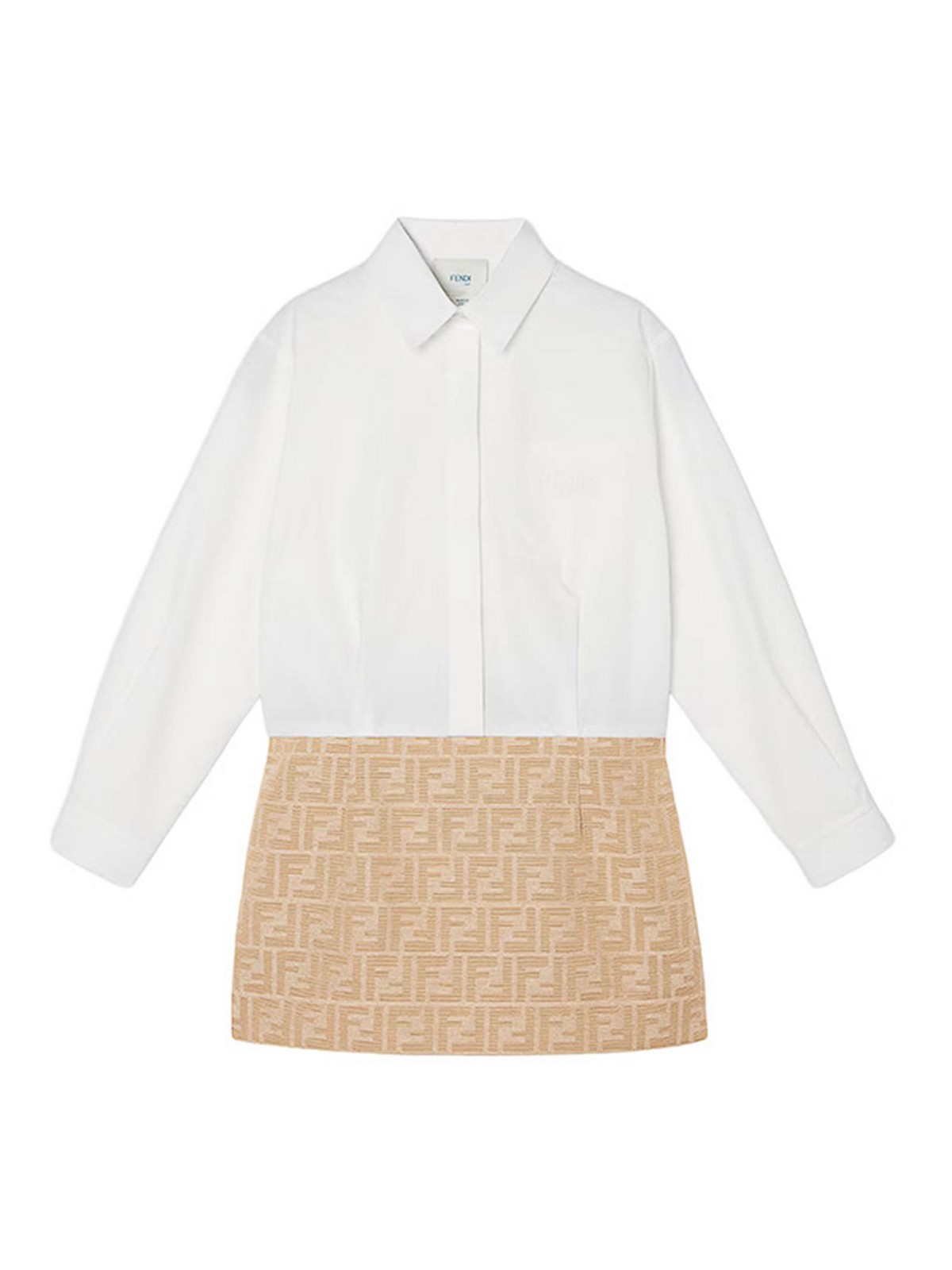 Fendi Jr Robe Au Genou - Blanc
