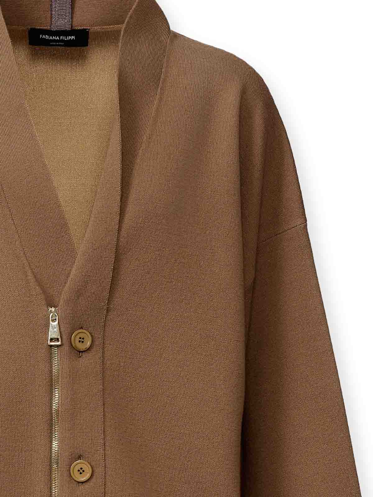 Fabiana Filippi Cardigan - Beige - Women|MAD266F027L7861268