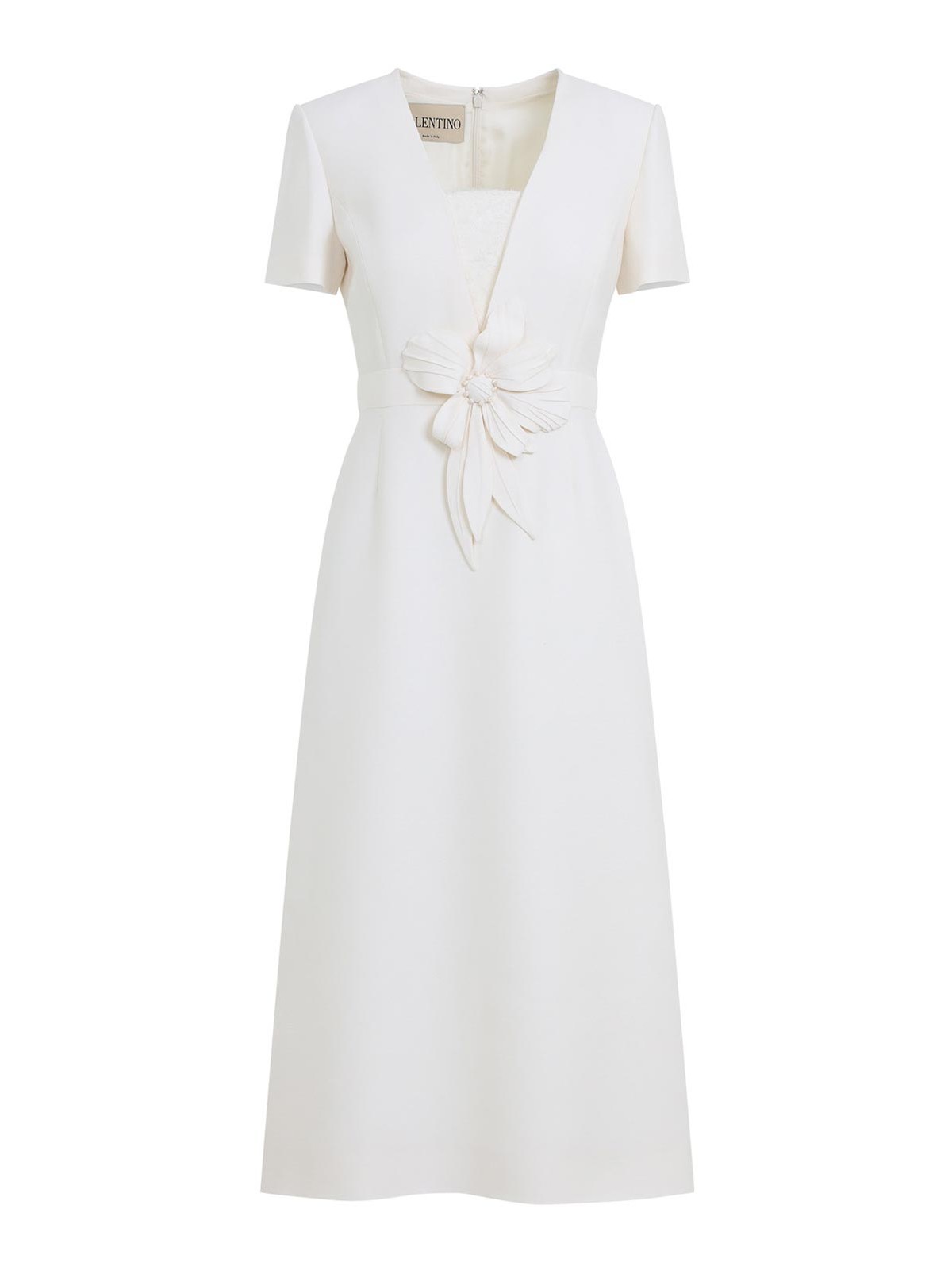Valentino Robe Au Genou - Crème