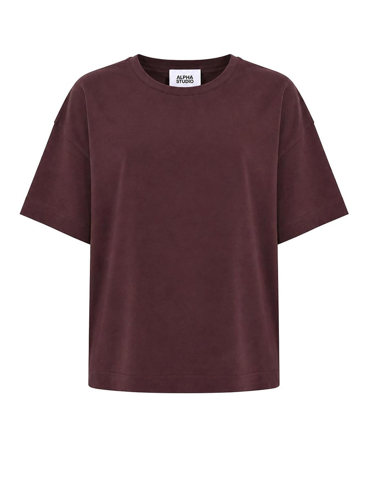 T-Shirt In Jersey Di Cotone Cioccolato