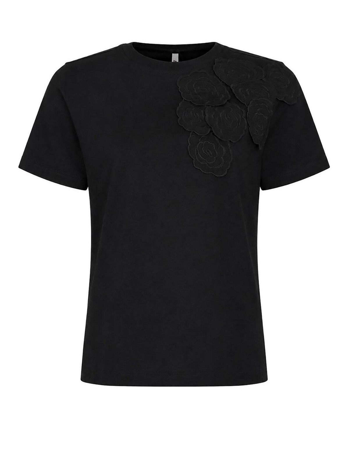 T-Shirt Chad In Cotone Con Ricamo Fiore