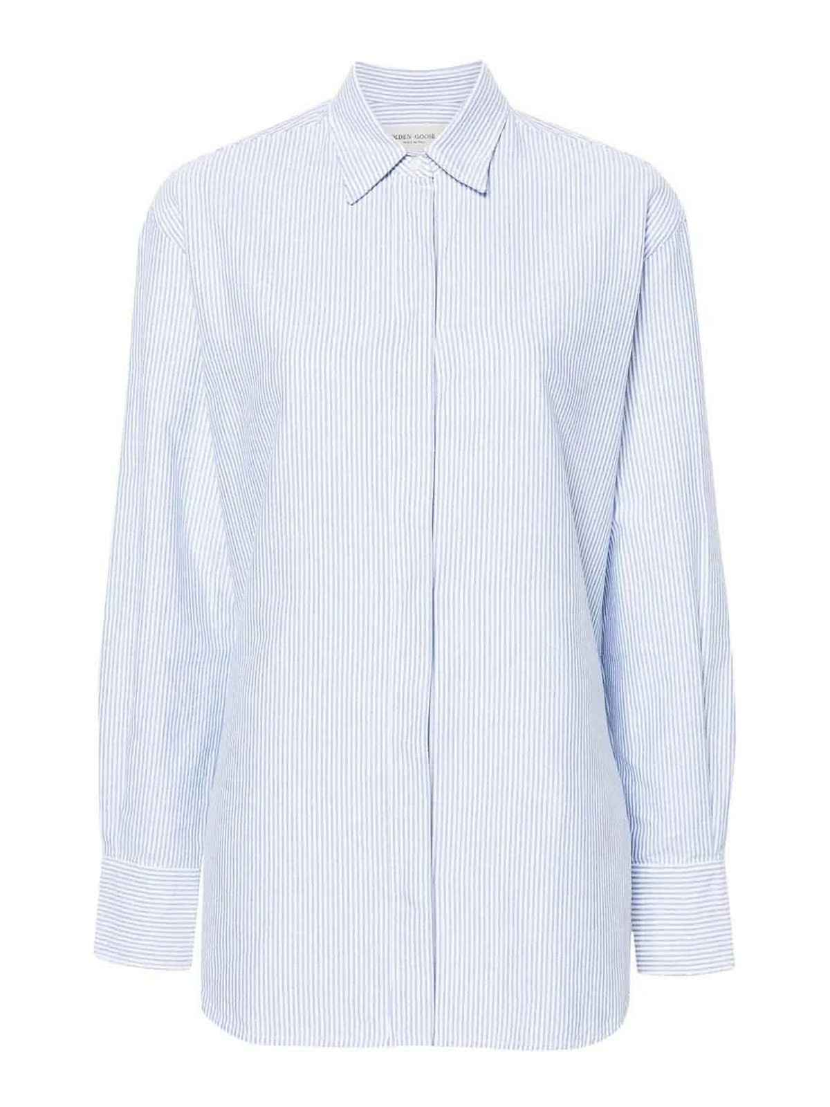 Camicia oxford righe azzurre