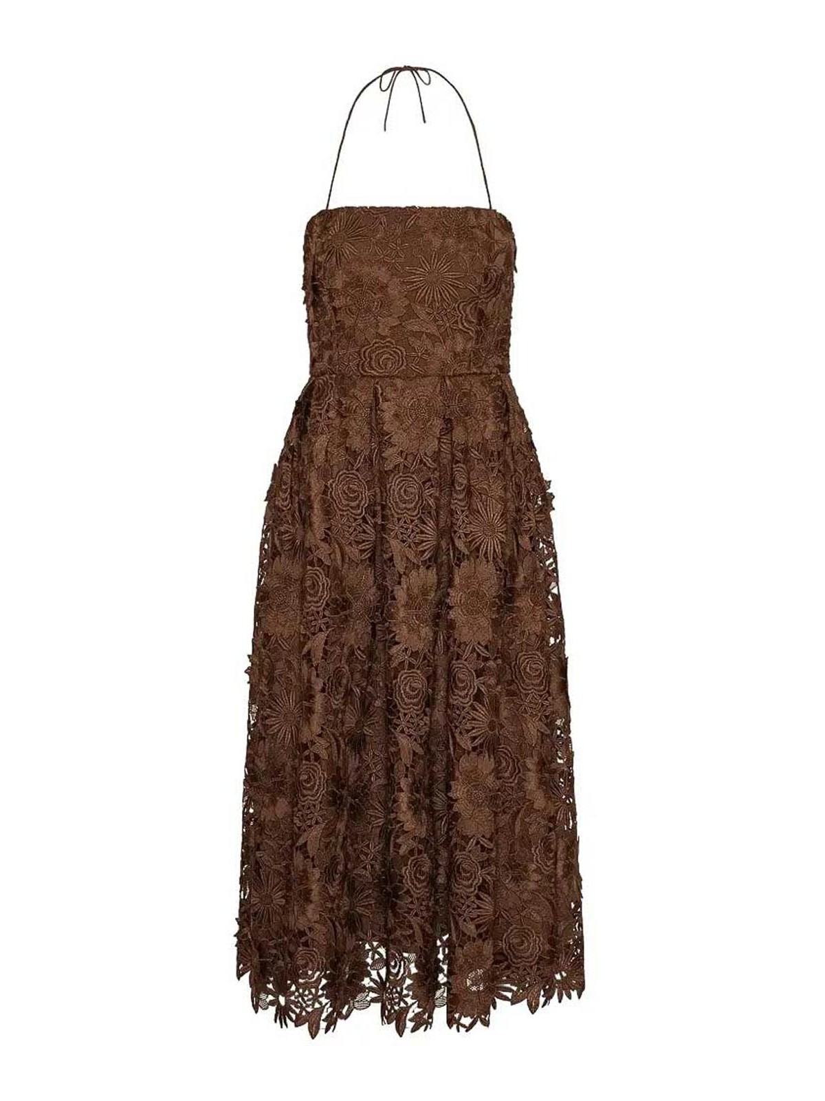 Rotate Birger Christensen Robe Au Genou - Marron