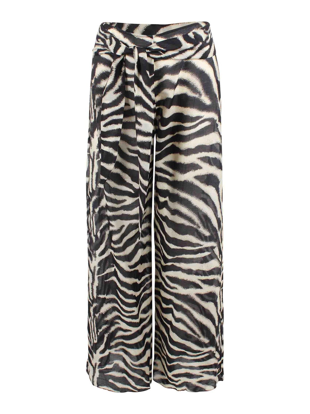 Pantaloni fluidi in cotone e seta