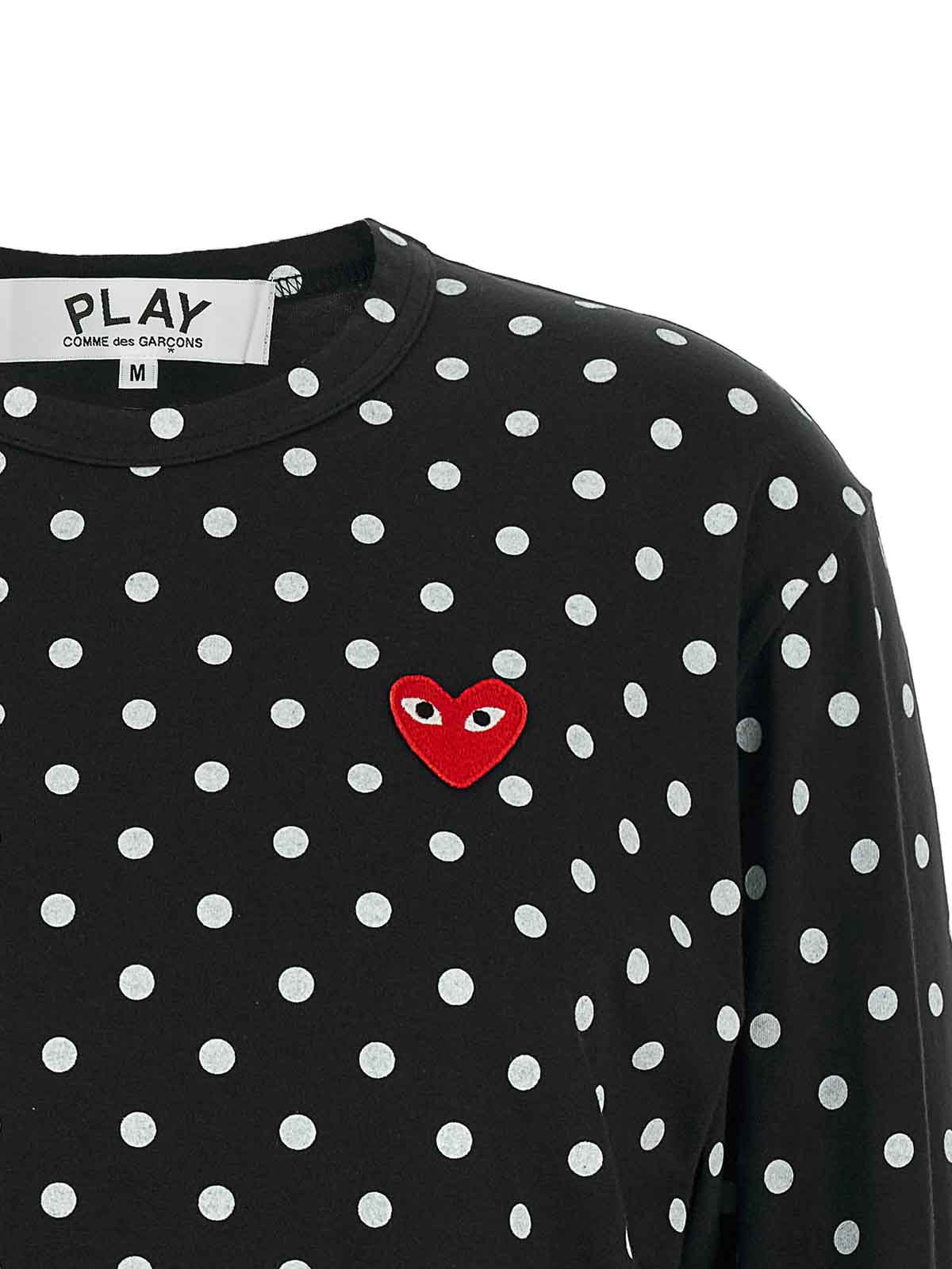 Comme des Garçons Play red emblem' t-shirt - Black|AXT1661