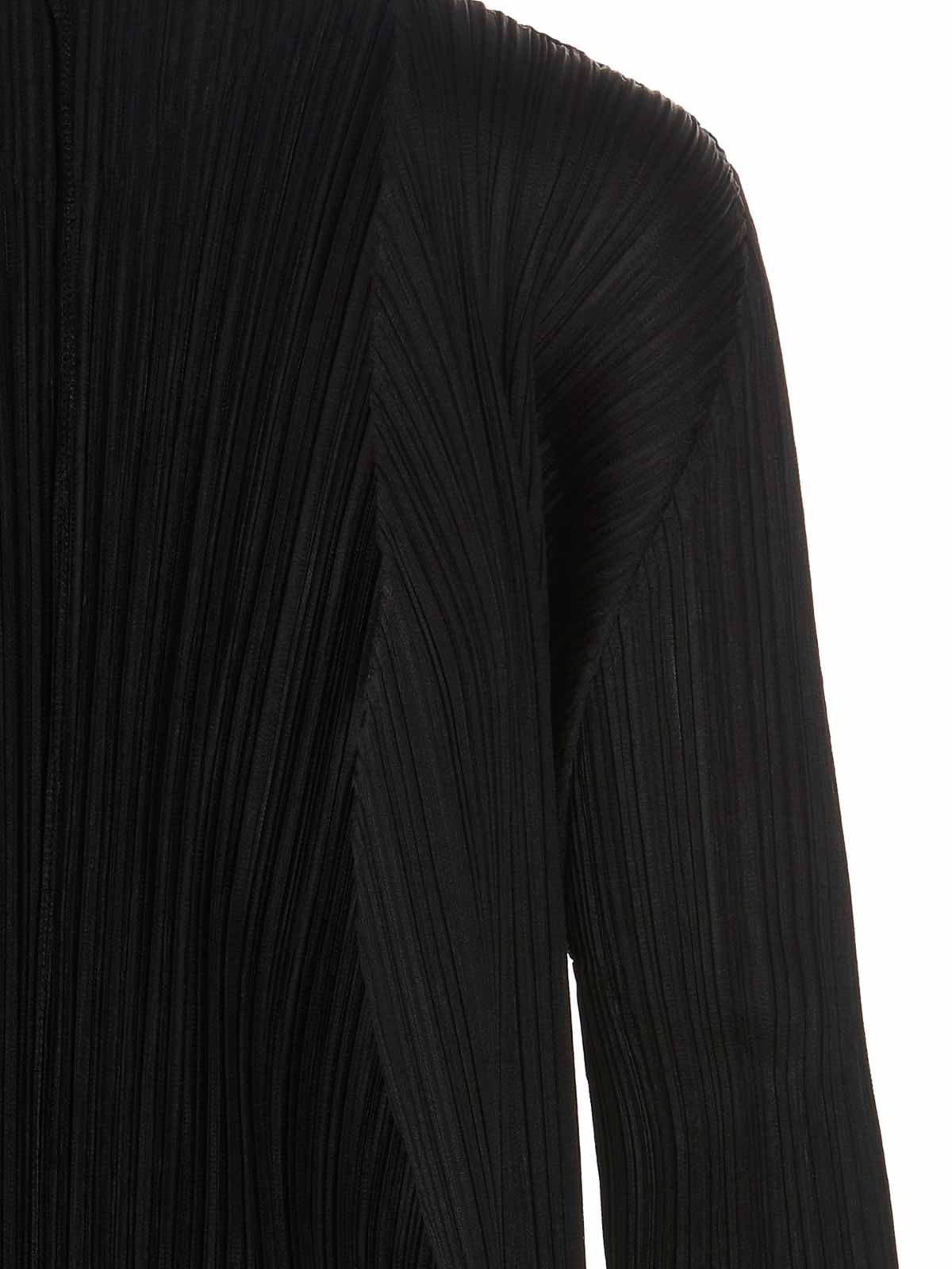 Pleats Please Issey Miyake カーディガン - 黒|PP66JA10815