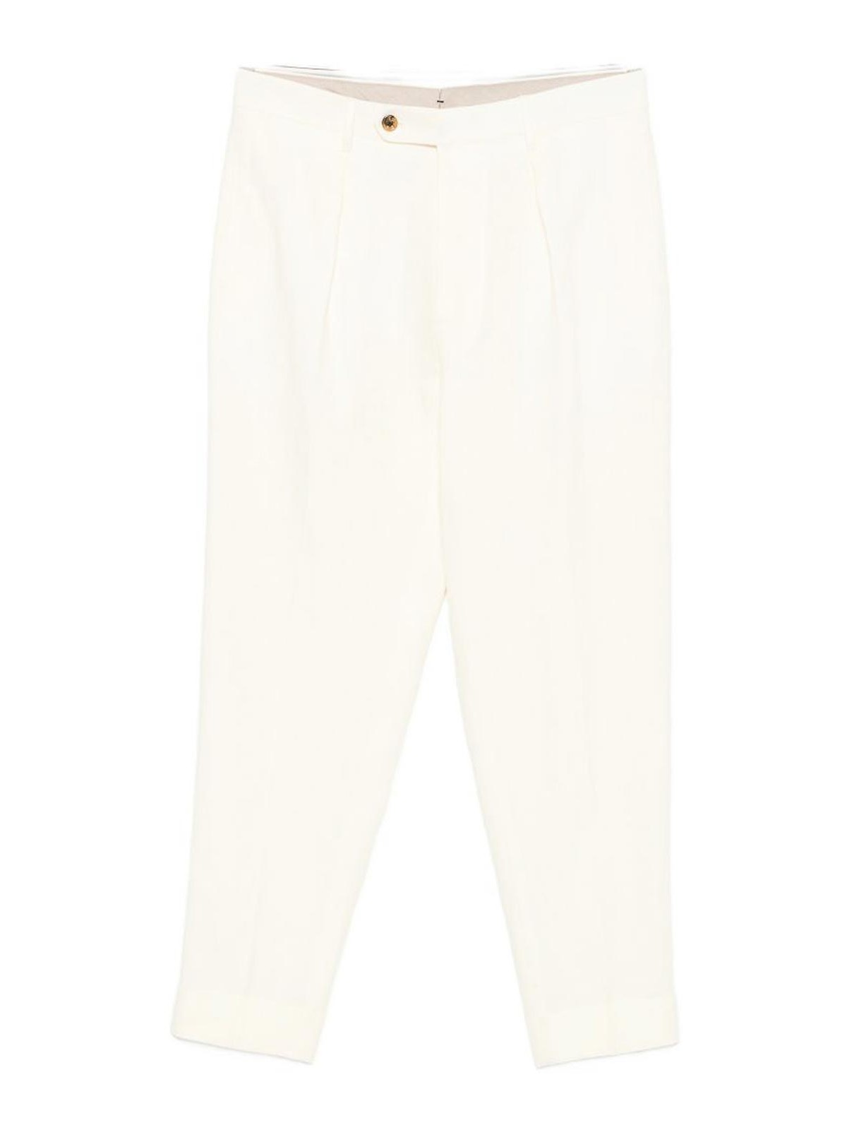 Pantalone lungo Chiaia in lino panna