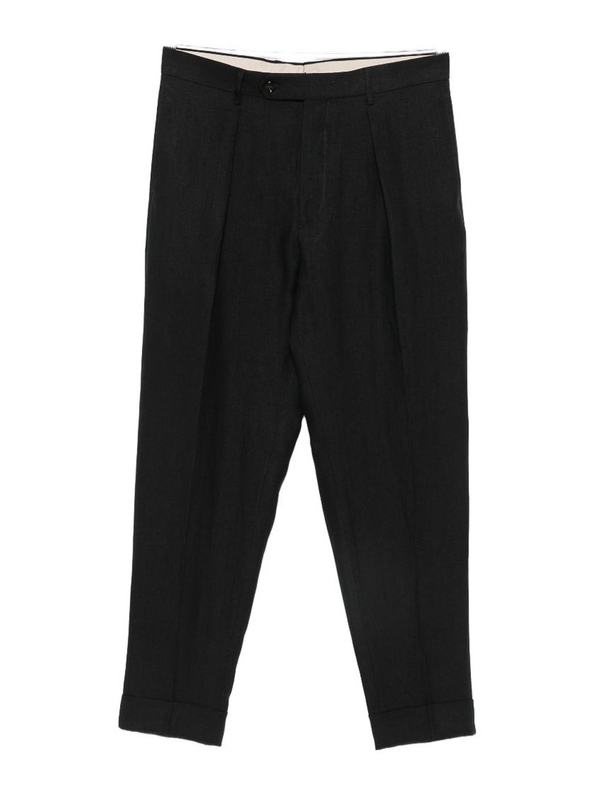 Pantaloni lunghi Chiaia con pinces neri