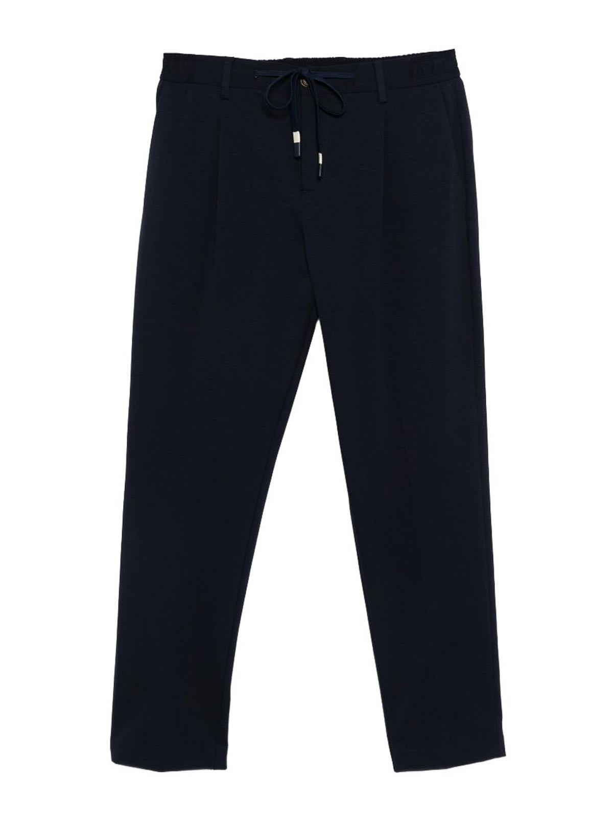 Pantaloni blu navy con coulisse in vita