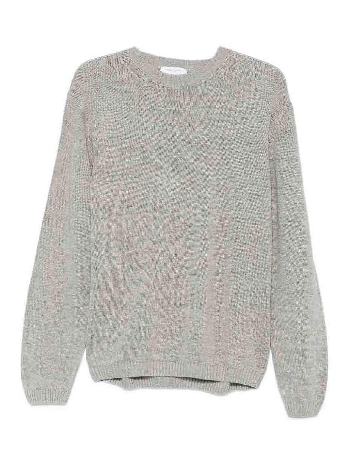 Maglia girocollo in cotone e lino