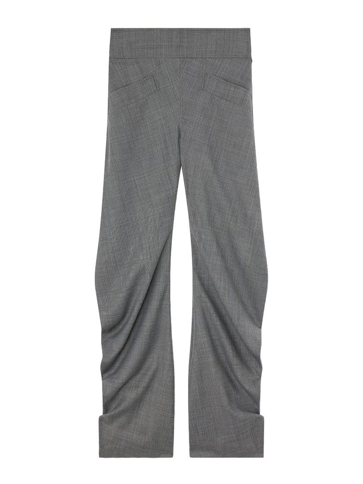 Ganni Pantaloni grigi drappeggiati