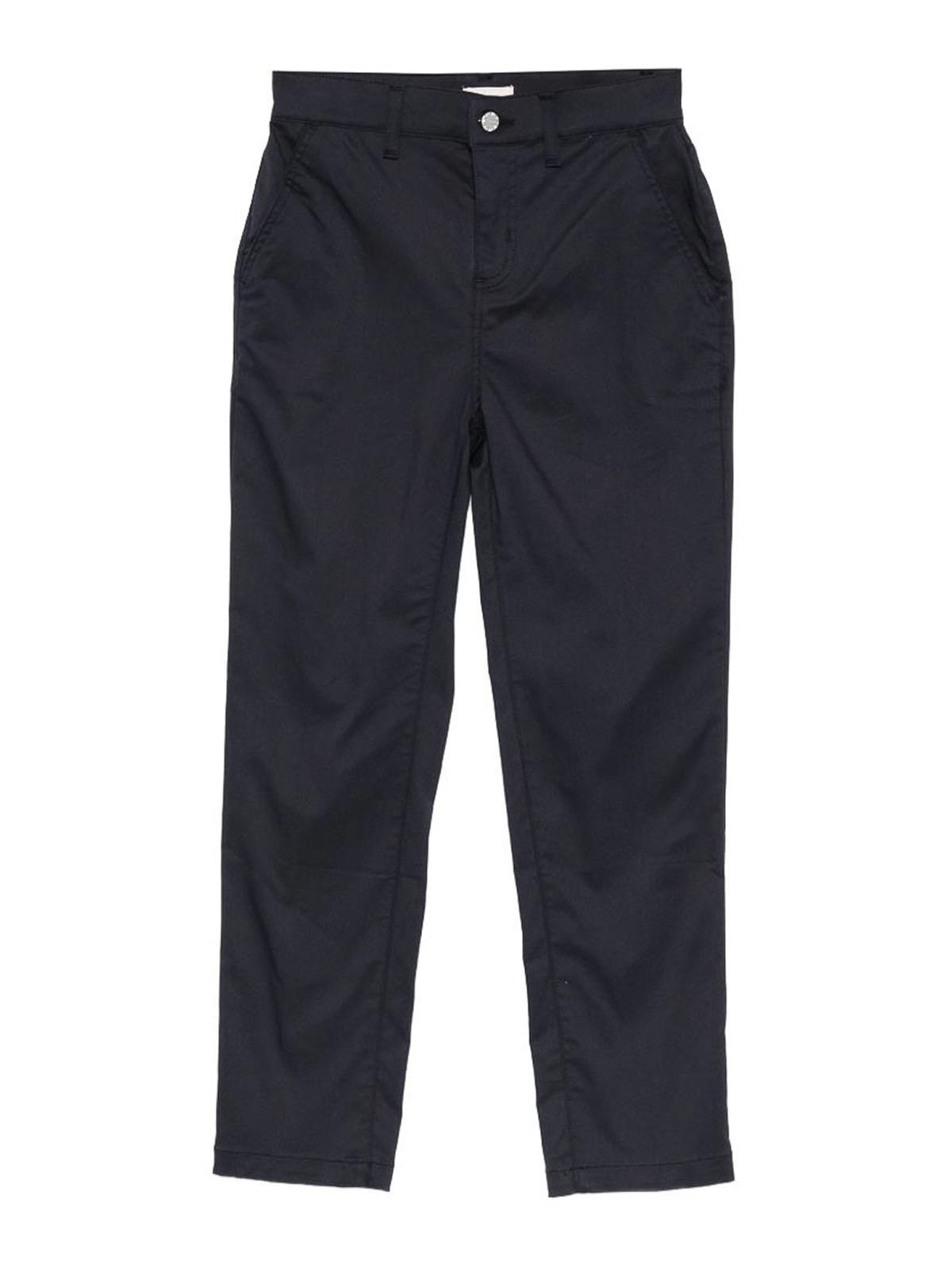Pantaloni cropped blu a gamba dritta