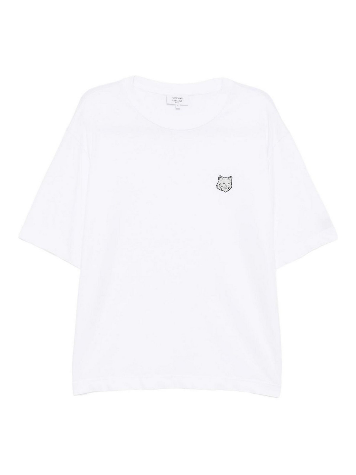 T-shirt bianca in cotone con logo