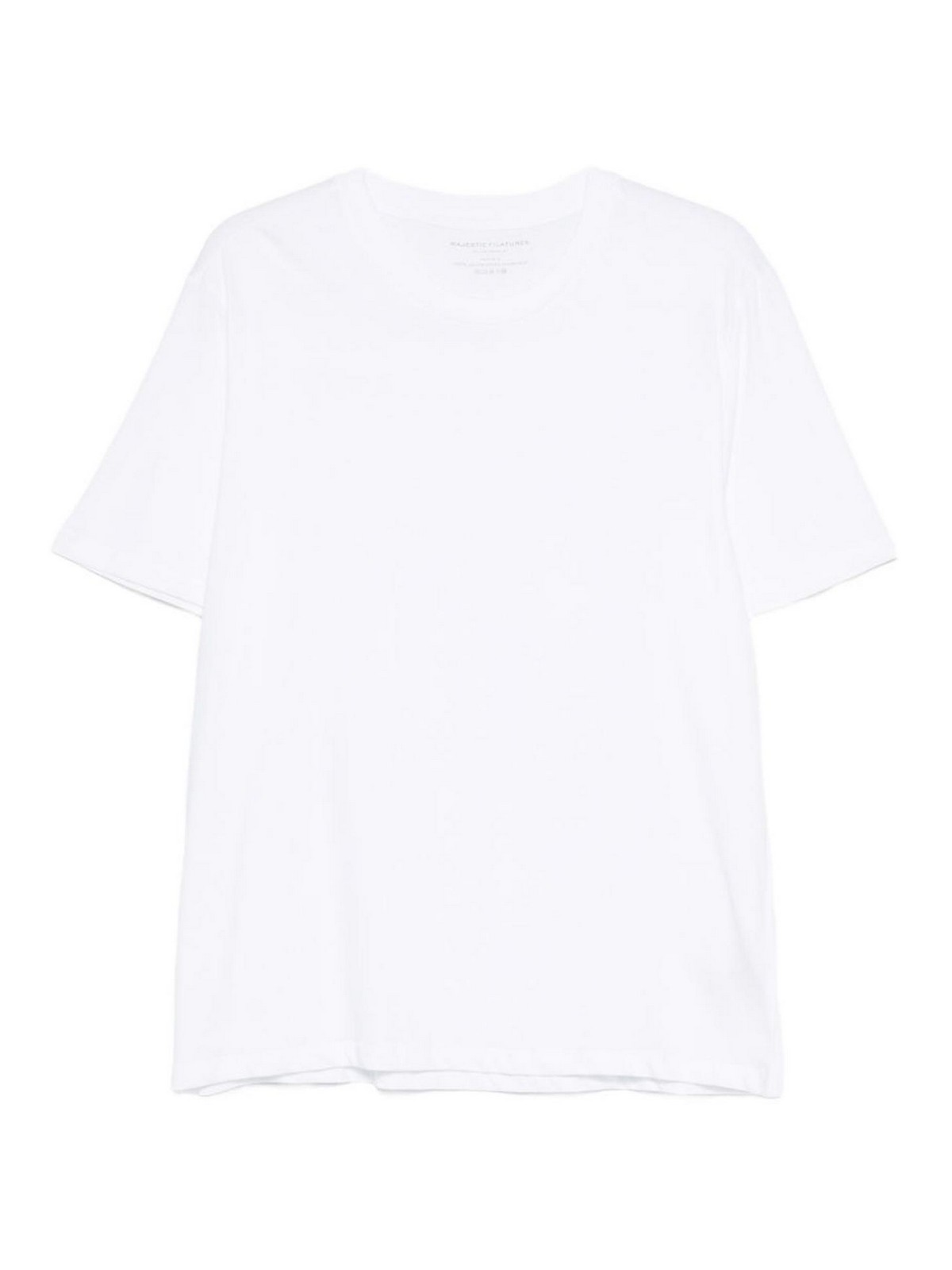T-shirt bianca girocollo in cotone