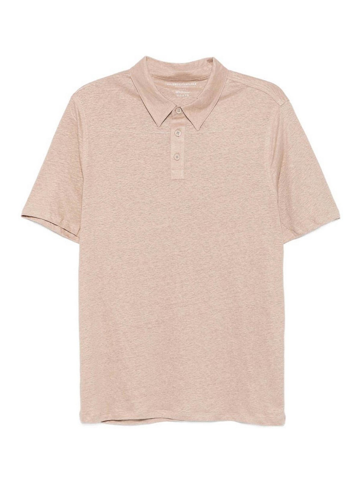 Polo in lino stretch beige