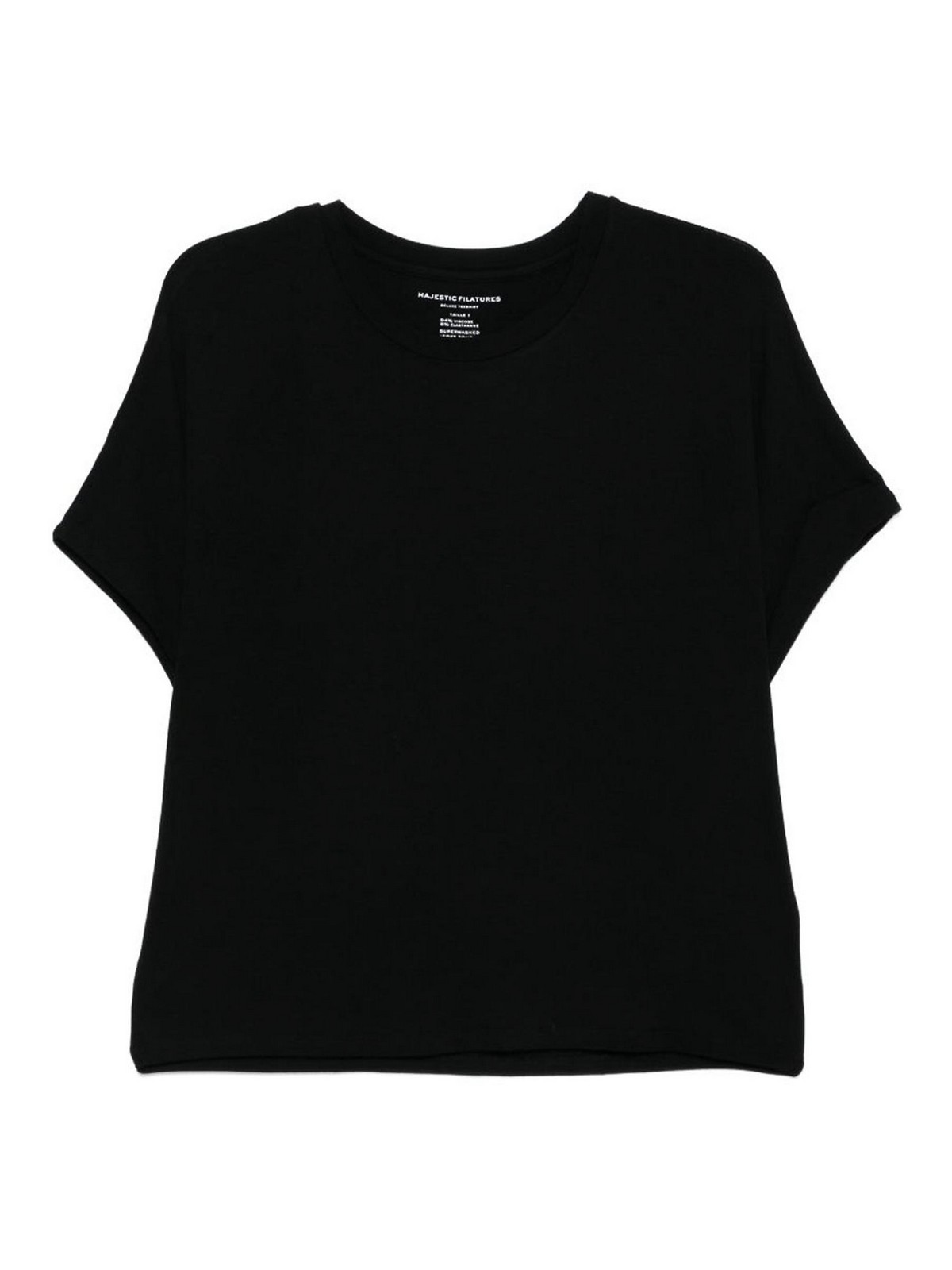 T-shirt girocollo a maniche corte nera