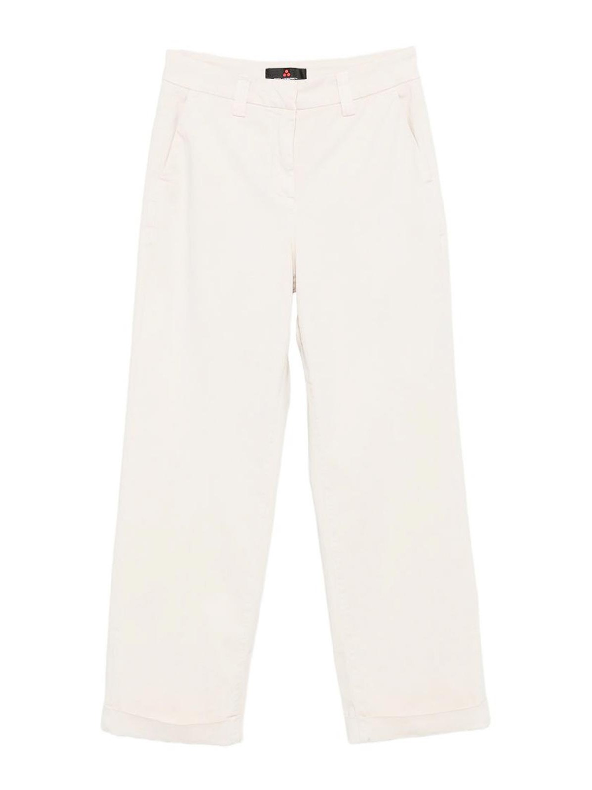 Pantaloni in cotone stretch avorio