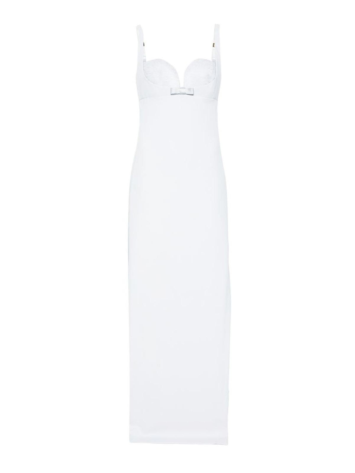 Abito lungo celeste con strass