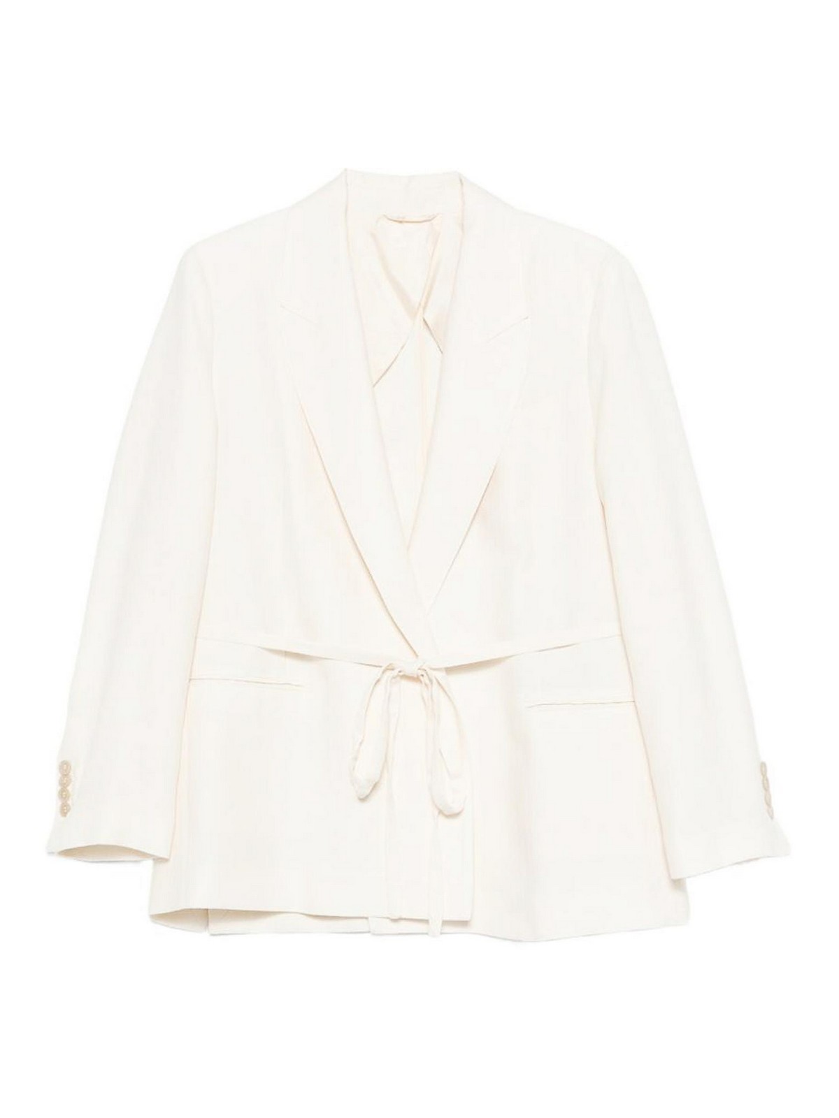 Giacca blazer in cotone con pizzo