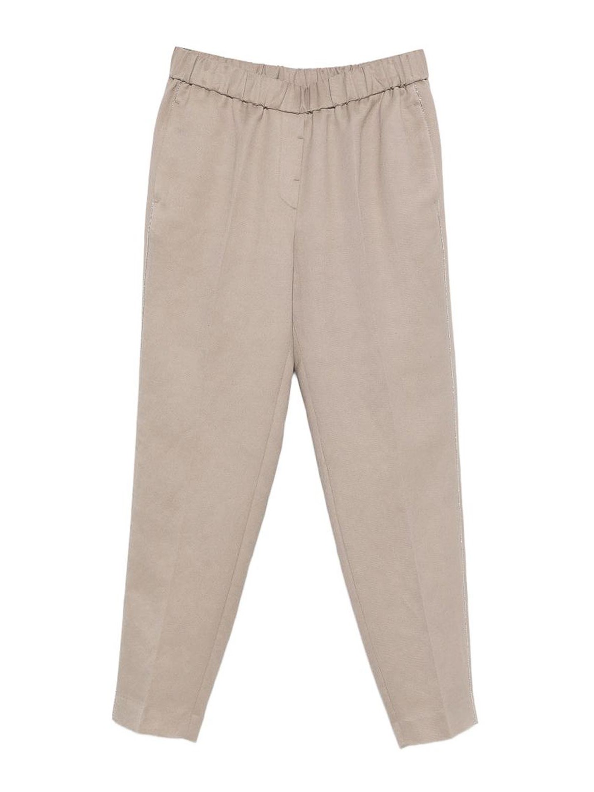 Pantaloni marroni con elastico in vita