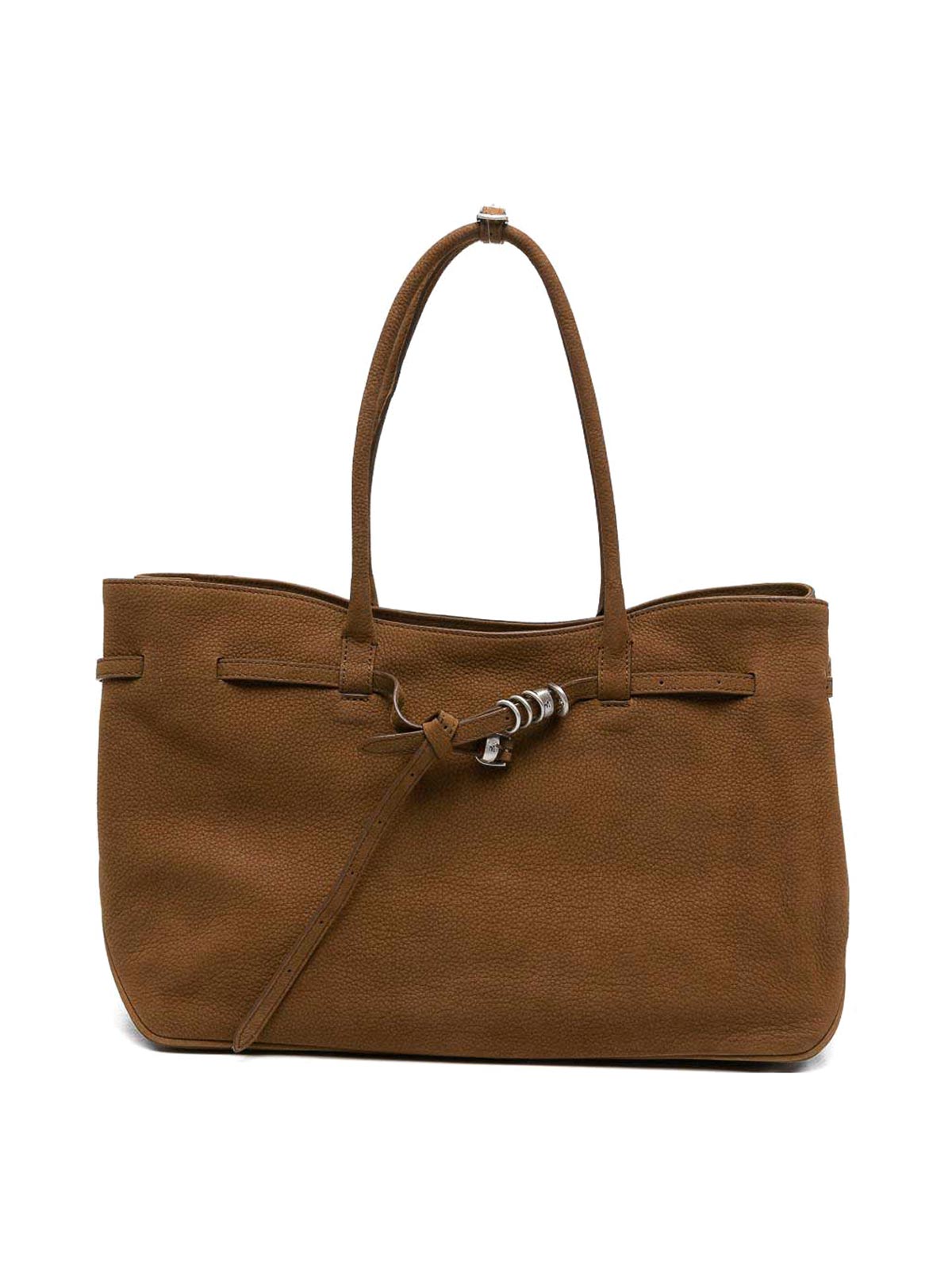 Borsa shopping in pelle scamosciata