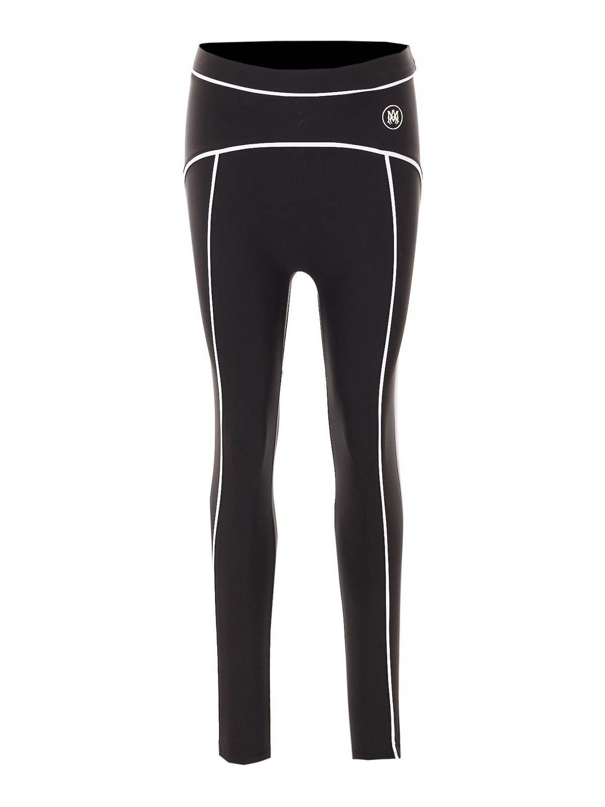Amiri leggings neri con logo ma