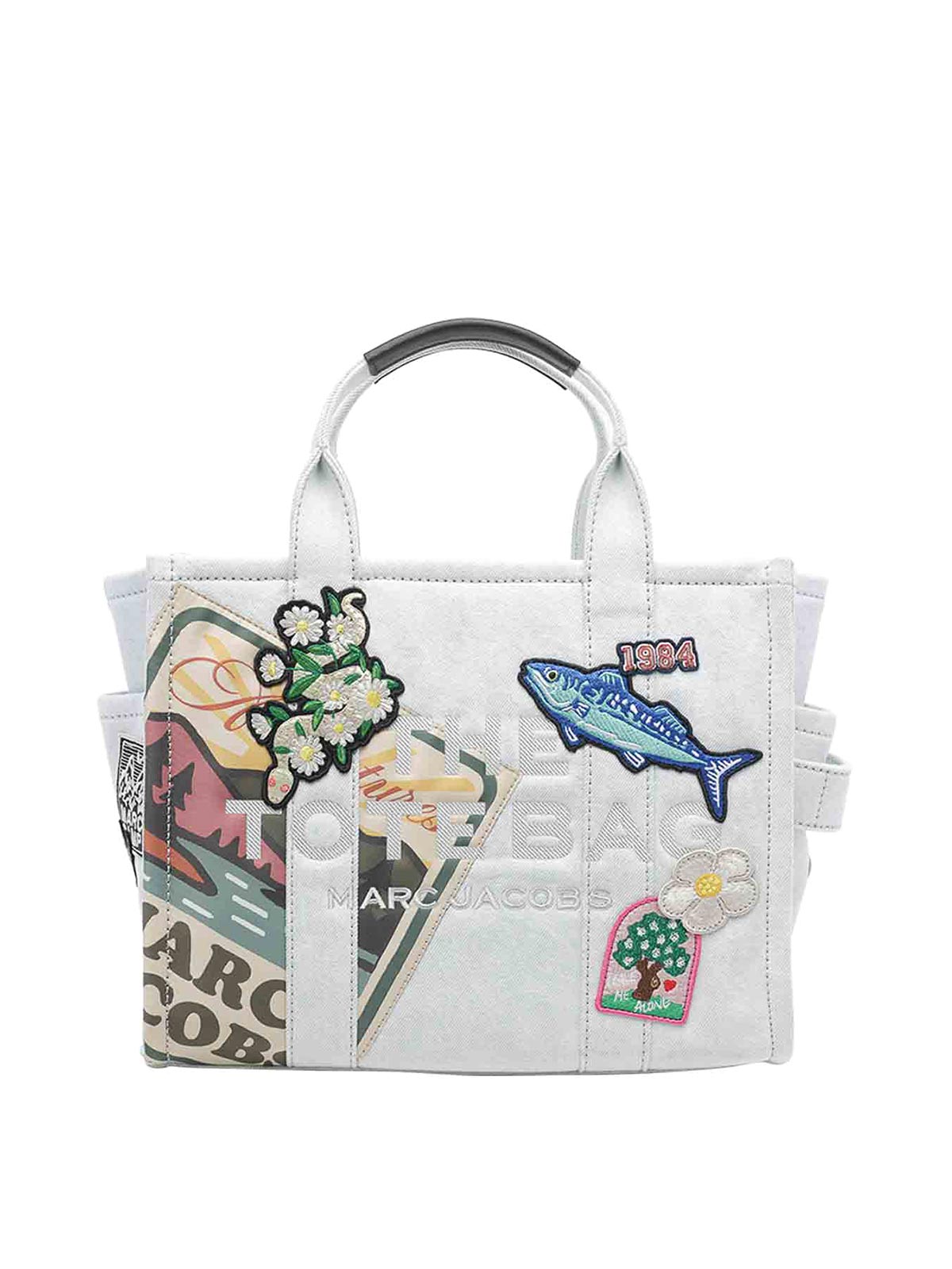 La borsa tote in denim patchwork camp