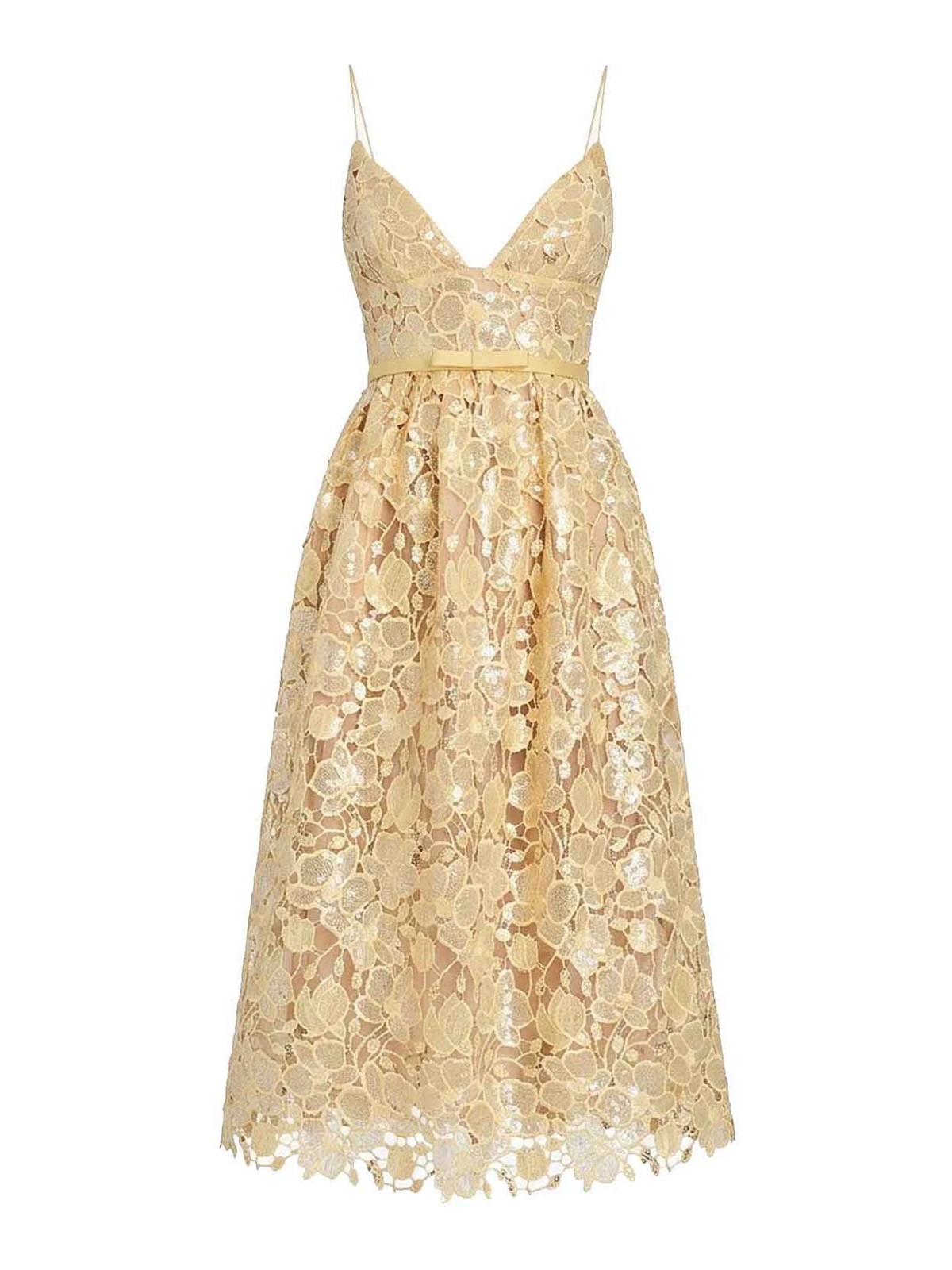 Retrofête Robe Au Genou - Métallique