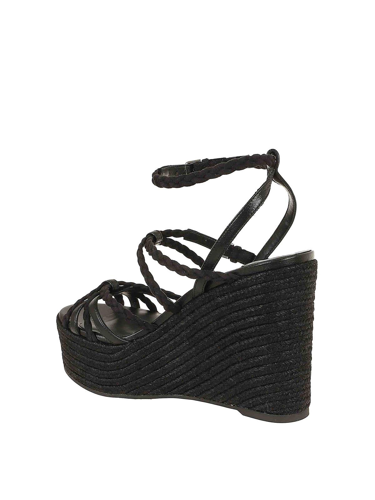 Jimmy Choo Sophisticated Woven Design Pumps With Adjustable Ankle Strap In Negro