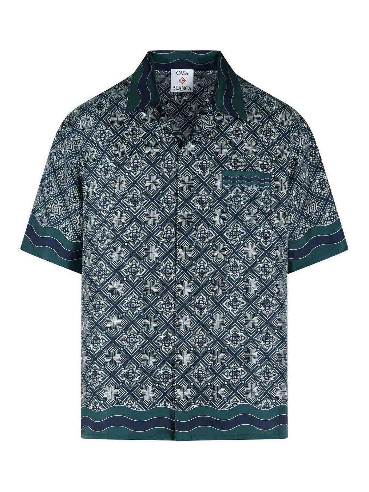 Camicia in seta 'monogramma radiante'