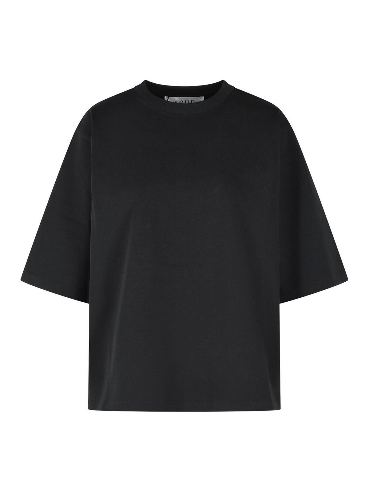 Rhea costa T-shirt nera in cotone