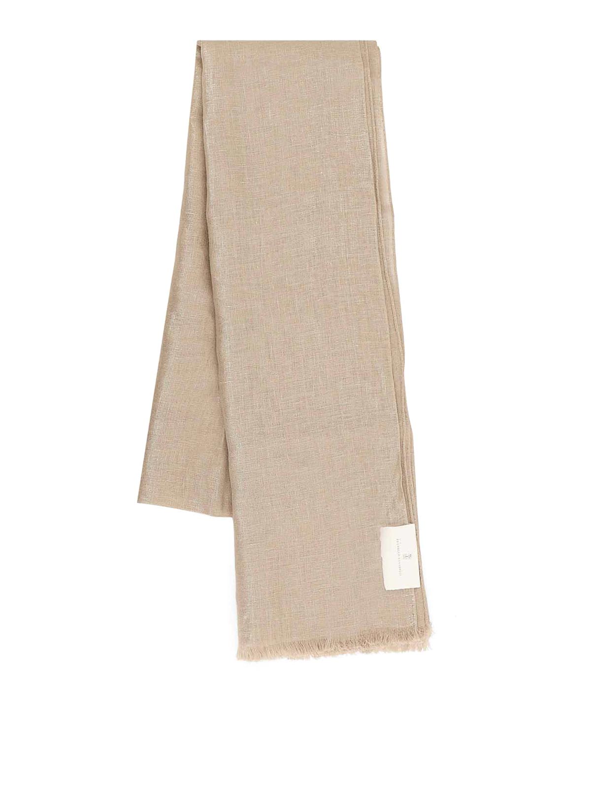 Brunello Cucinelli Lurex Linen Scarf In Light Yellow