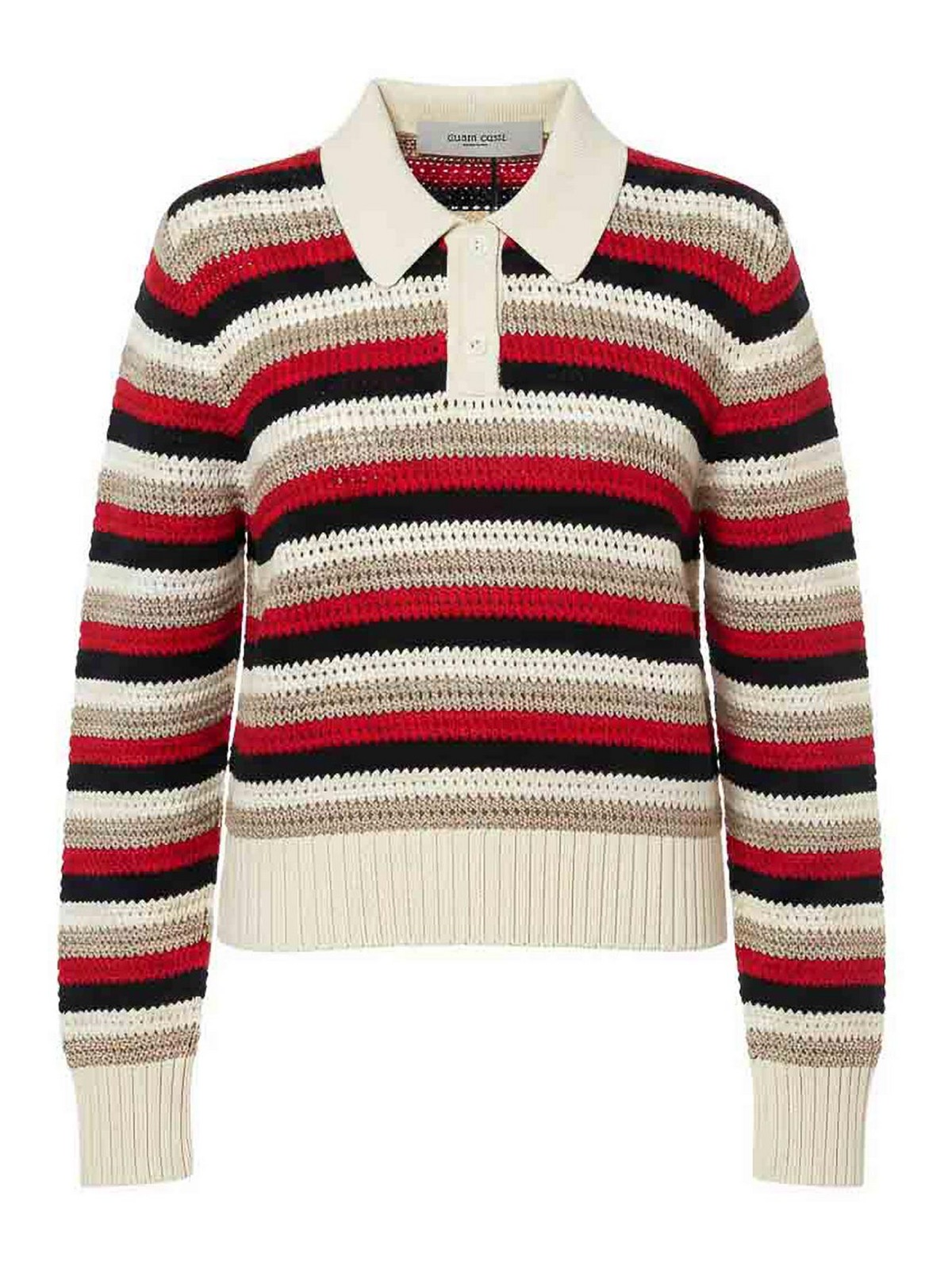 Golden Goose Journey Ws Knit Cropped Polo In Multicolour