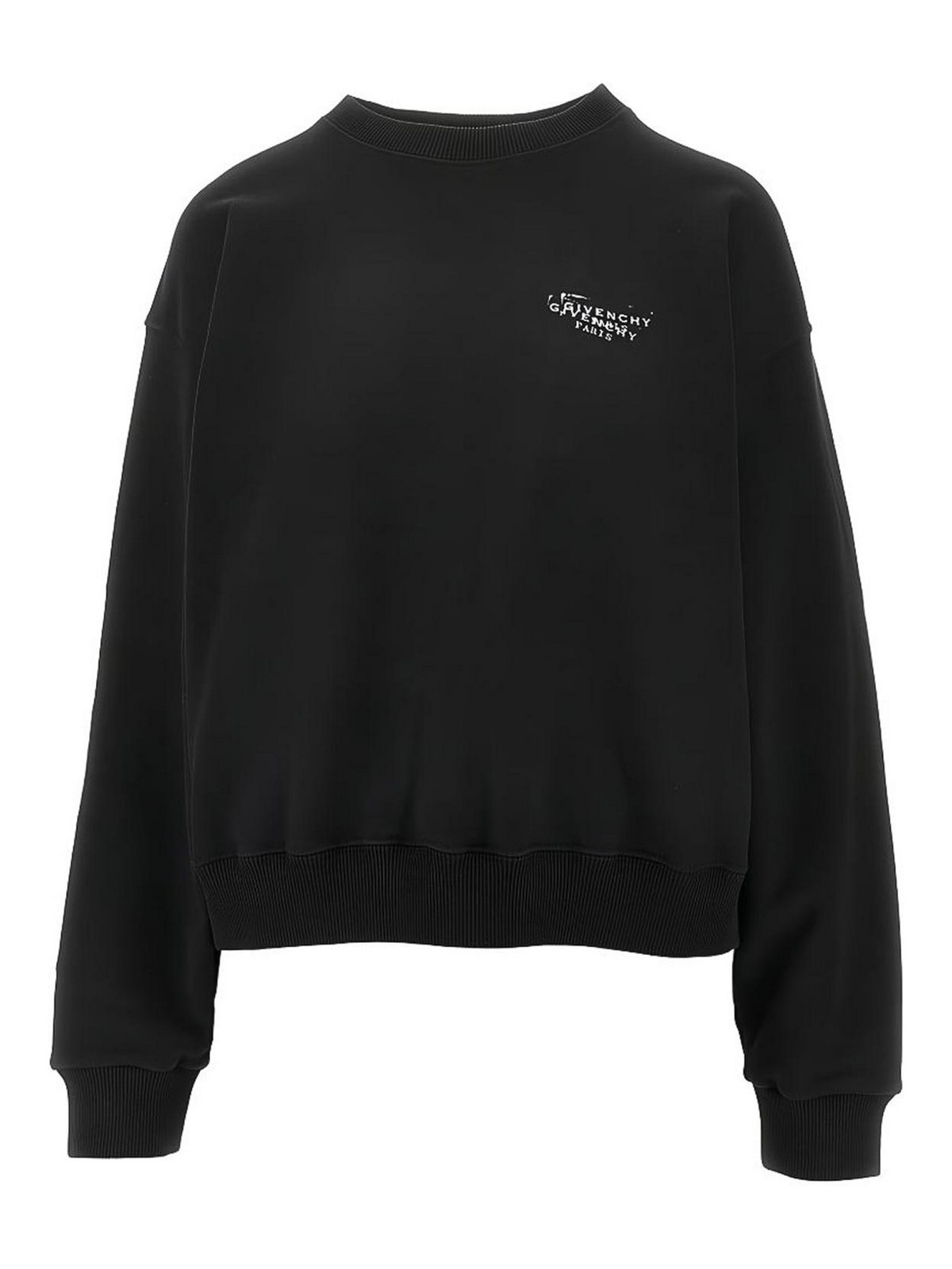 Givenchy Sweatshirt In Fleece With Stamp Print In Black