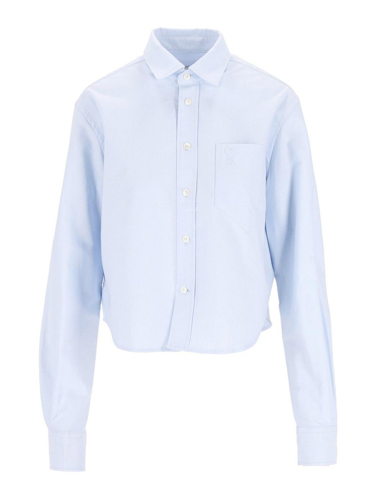 Ami Alexandre Mattiussi Crooped Shirt In Light Blue
