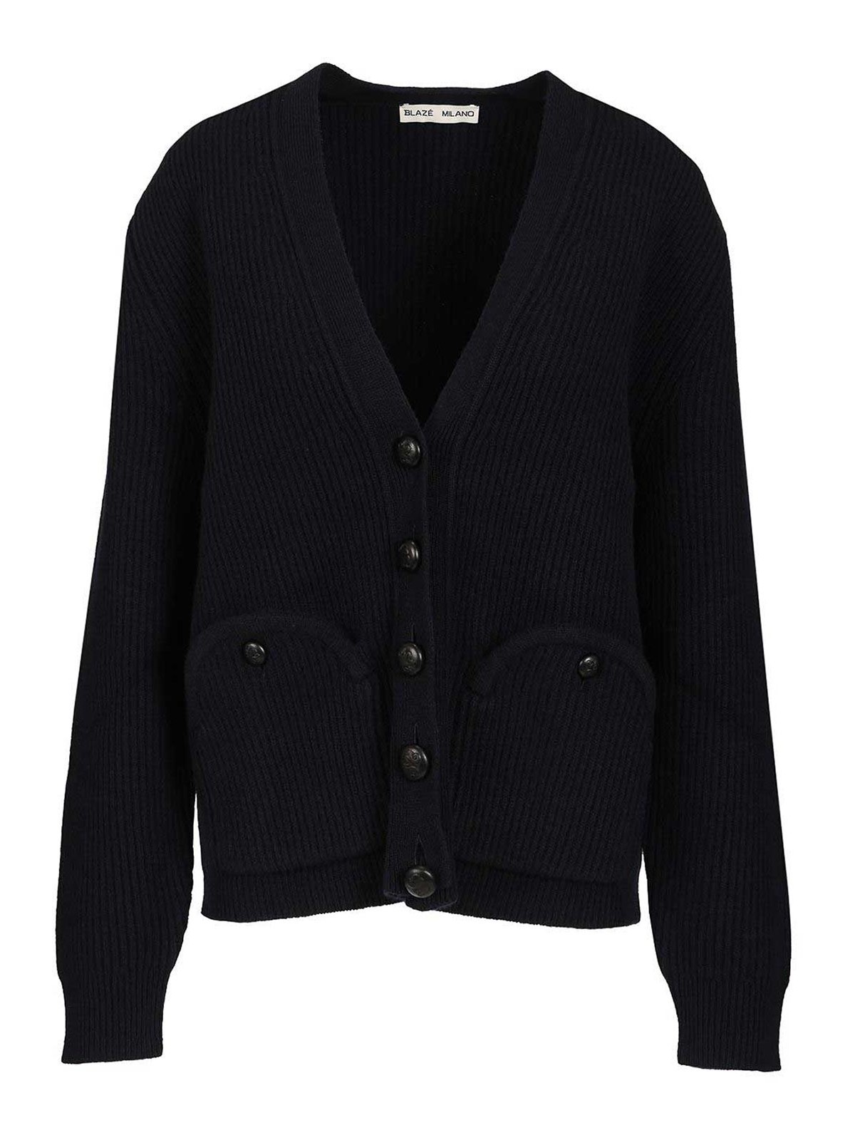 Blazé Milano V-neck Cardigan In Blue