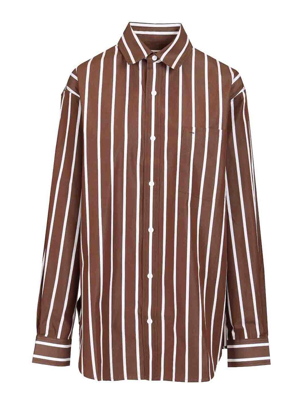 Matteau Classic Stripe Shirt In Brown