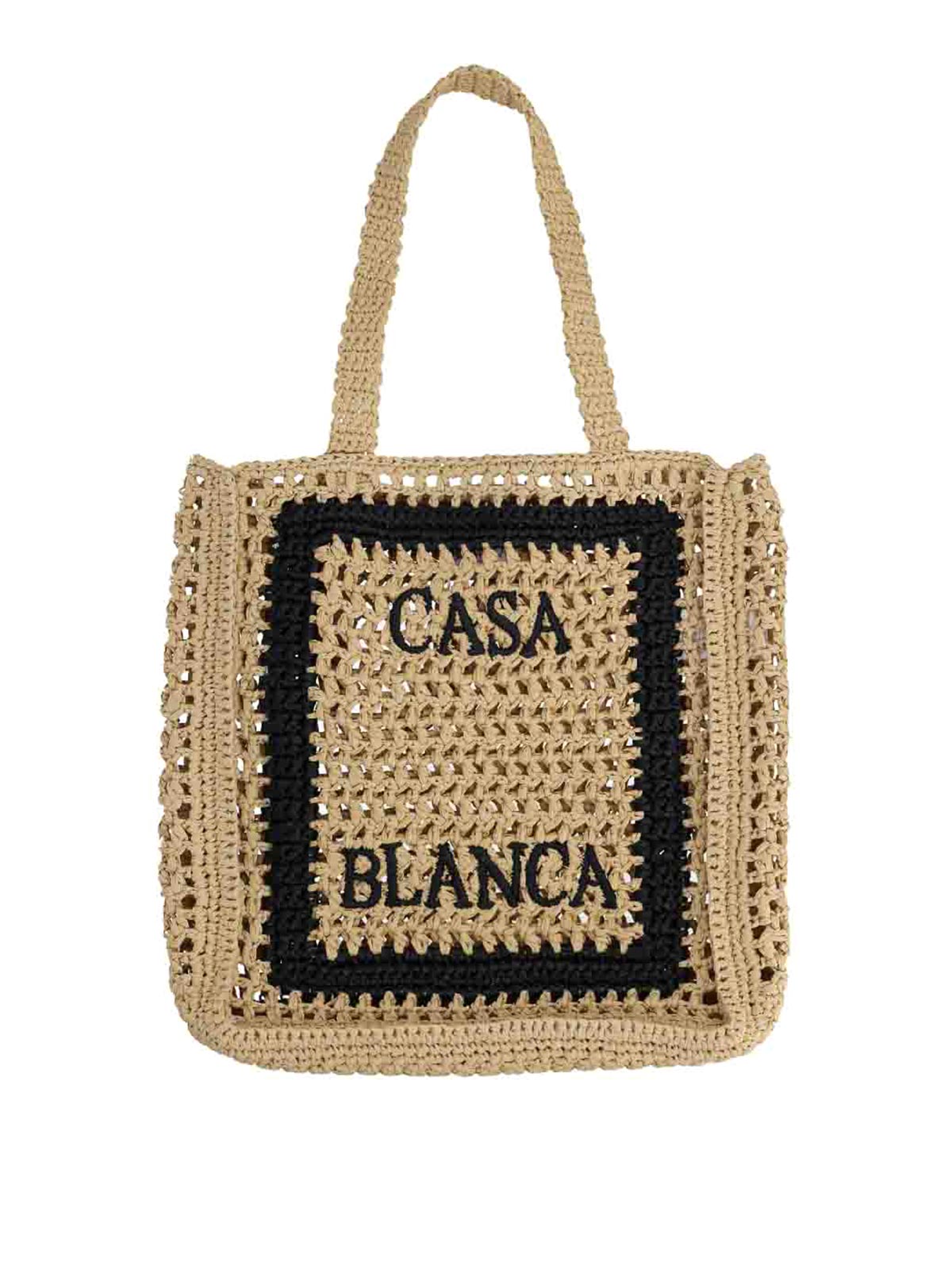 Casablanca Tote Bag With Logo In Beige