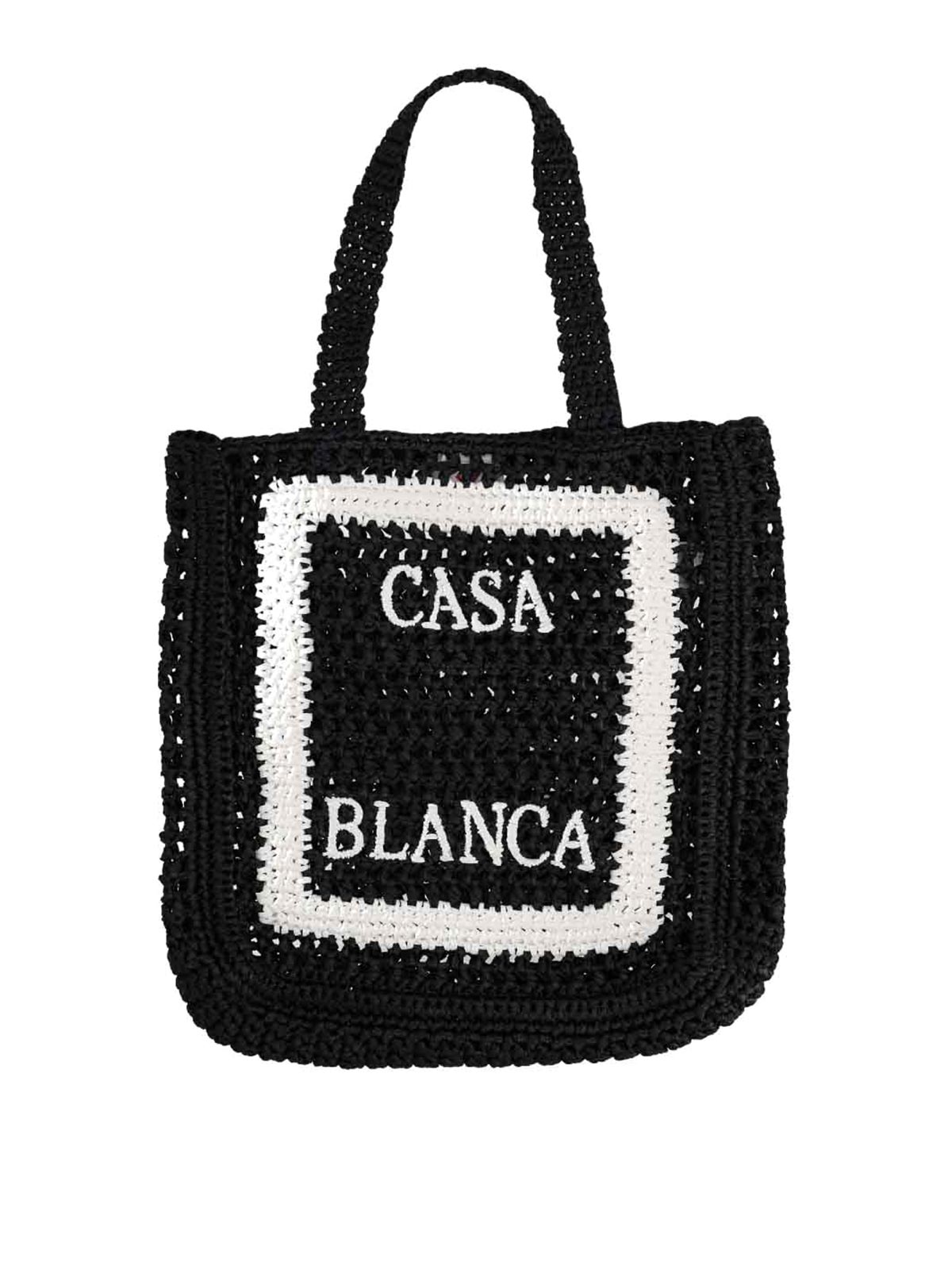 Casablanca Tote Bag With Logo In Black