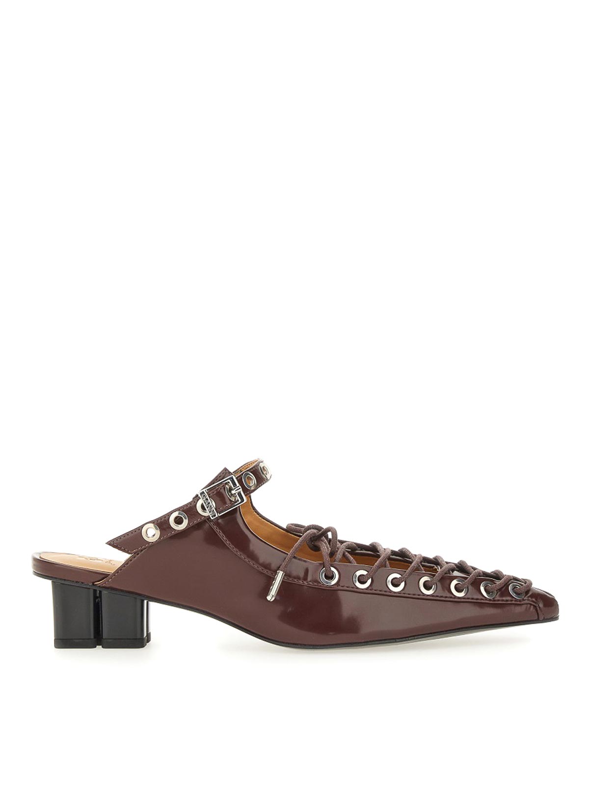 Ganni Chaussures À Lacets - Rouge Brun