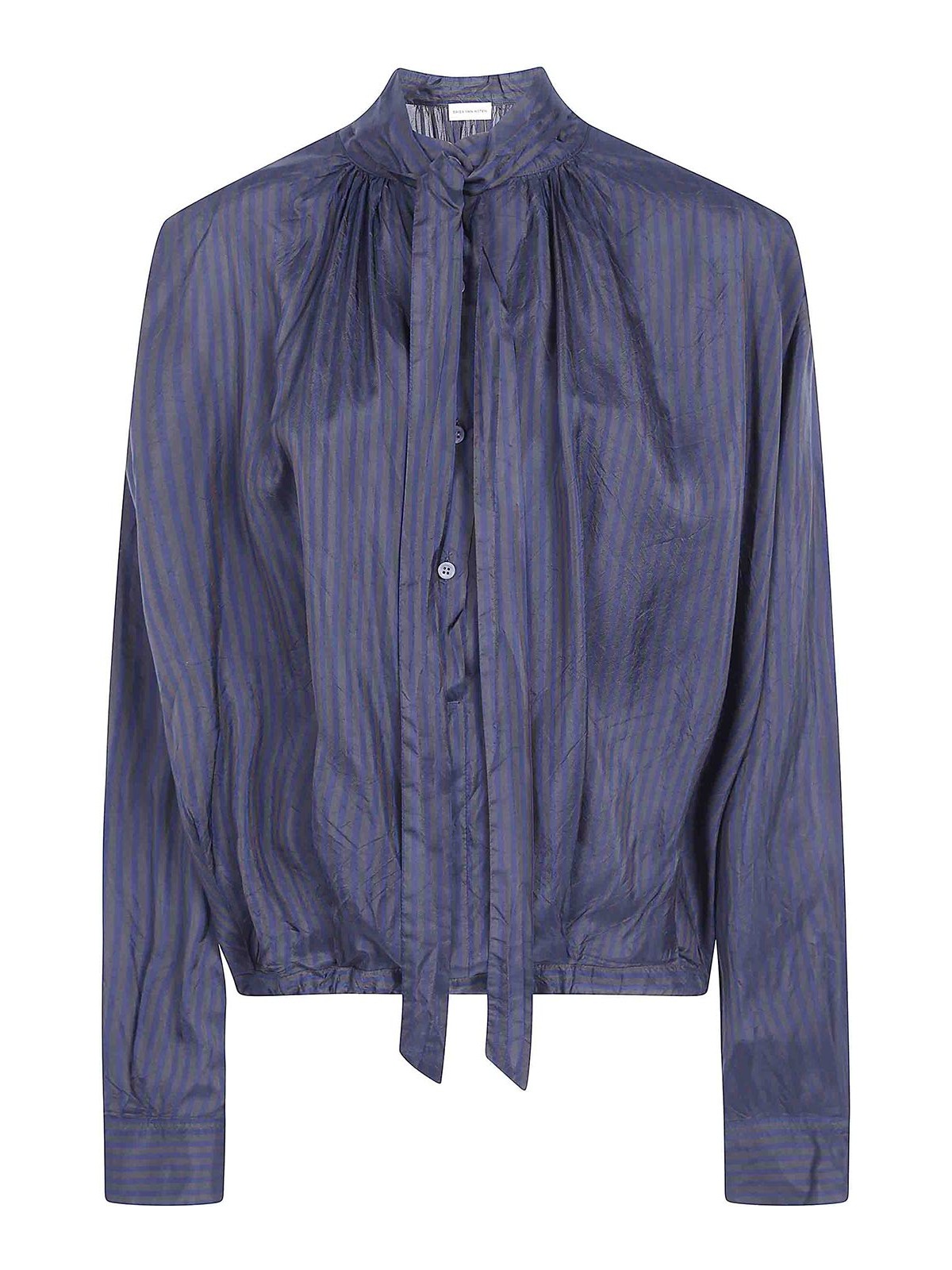 Dries Van Noten Cenvy Stripe Shirt In Brown