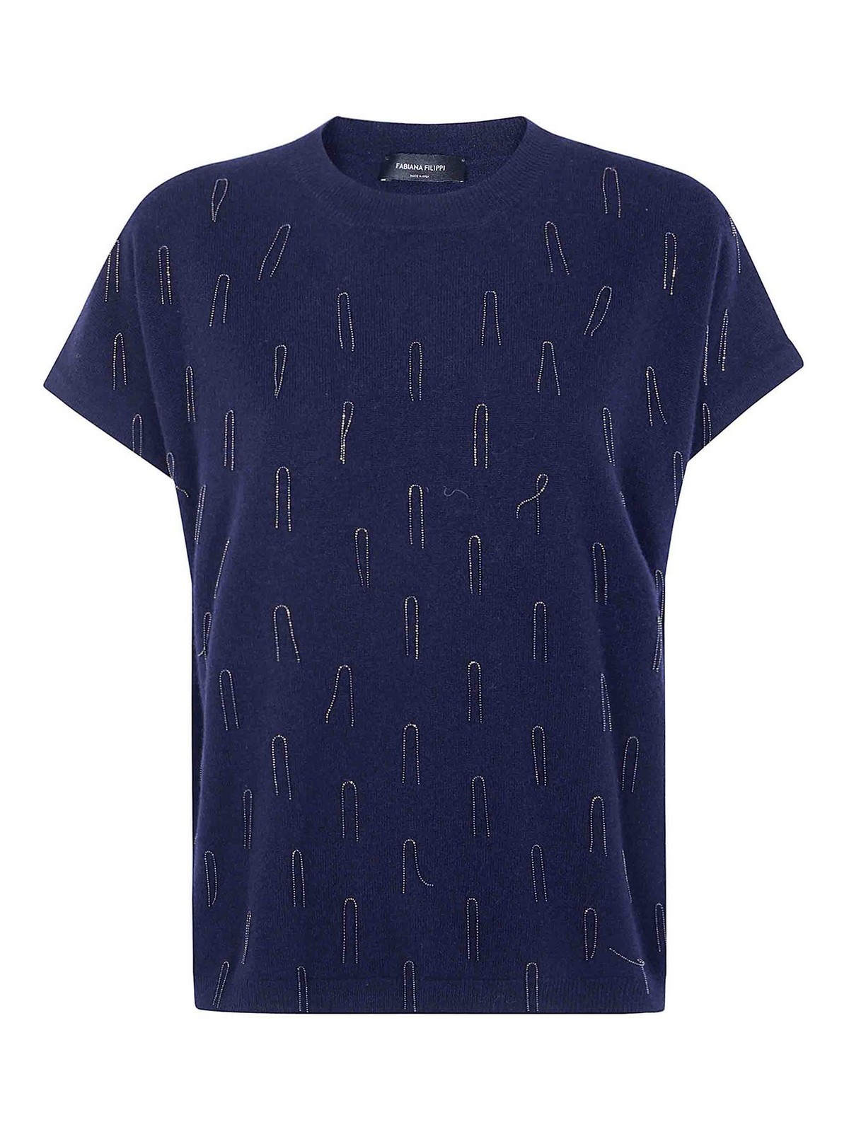 Fabiana Filippi Pull Col Rond - Bleu