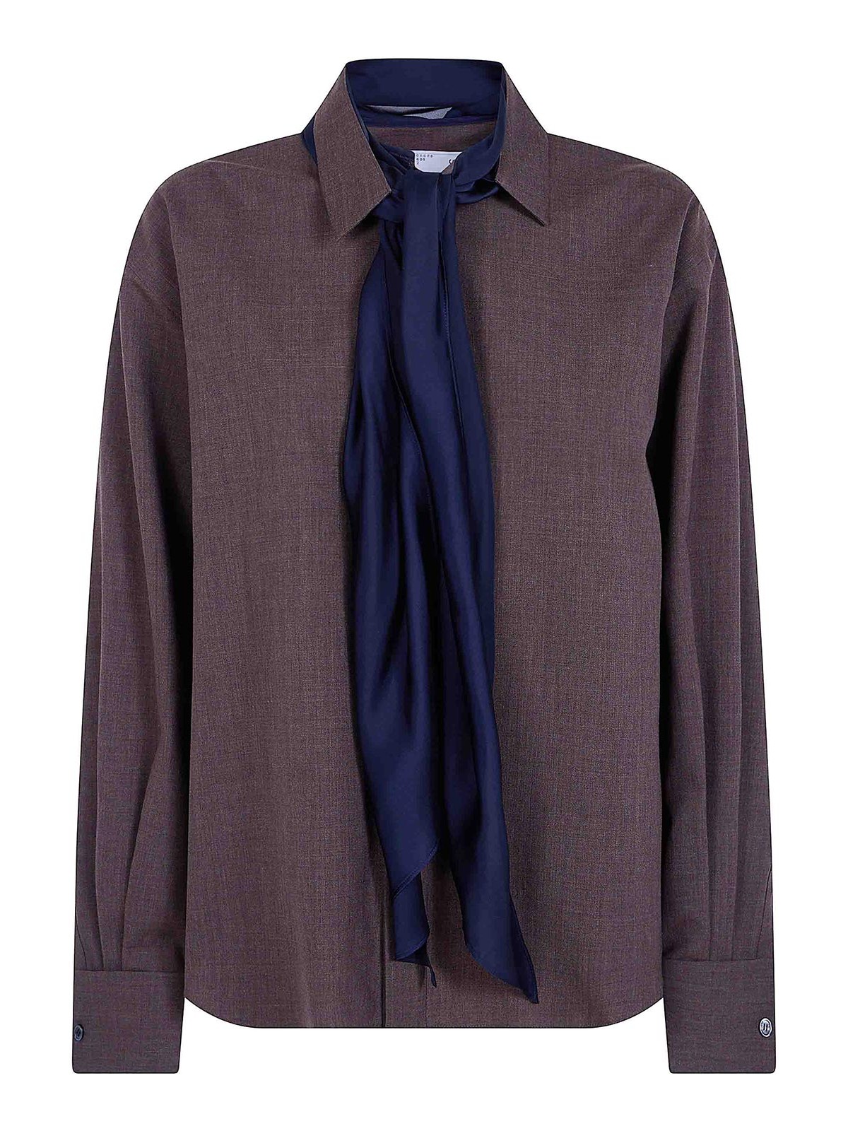 Sacai Suiting Shirt In Brown