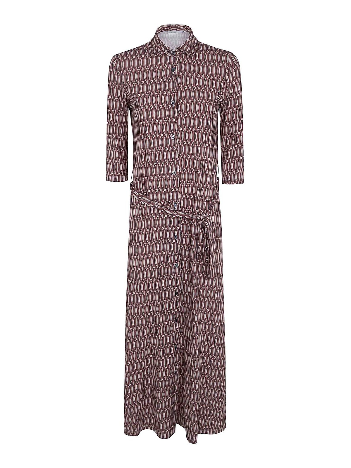 Archivio '67 3/4 Sleeves Chemisier Dress In Nude & Neutrals