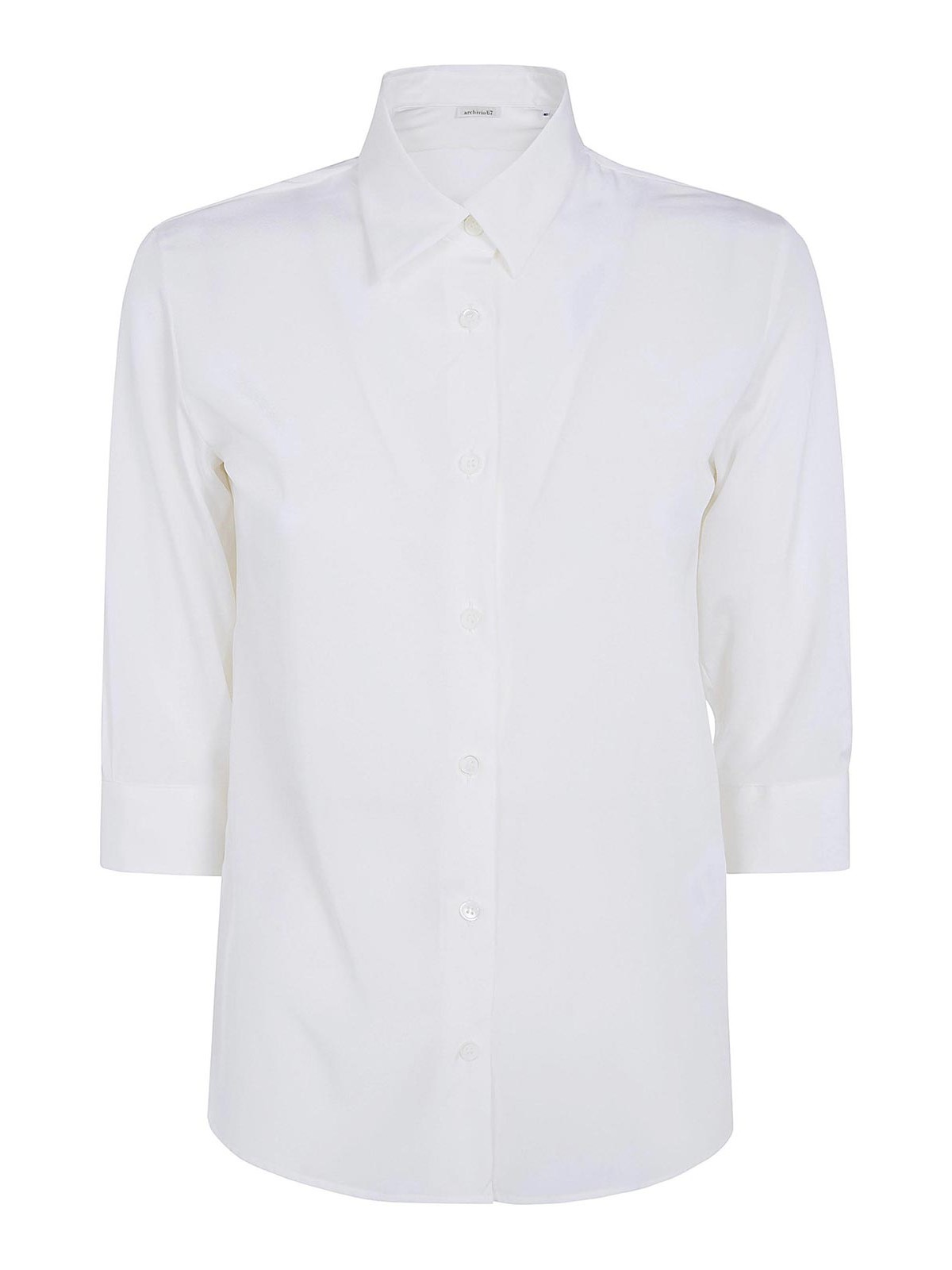 Archivio '67 Crepe De Chine 3/4 Sleeves Shirt In White