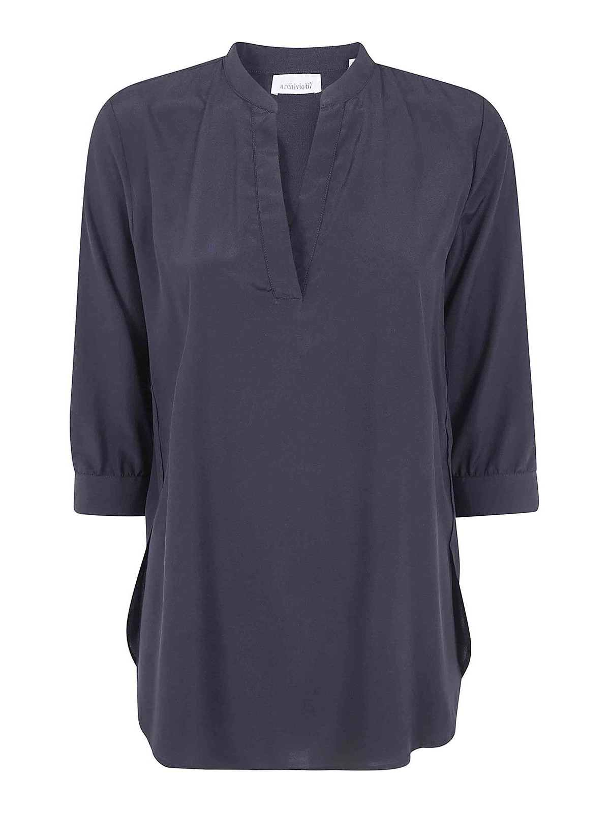 Archivio '67 3/4 Sleeves Open Neck Shirt In Blue
