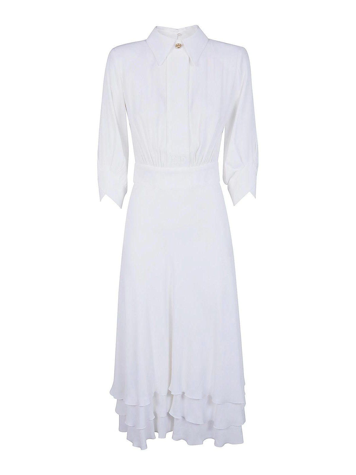 Elisabetta Franchi Robe Au Genou - Blanc