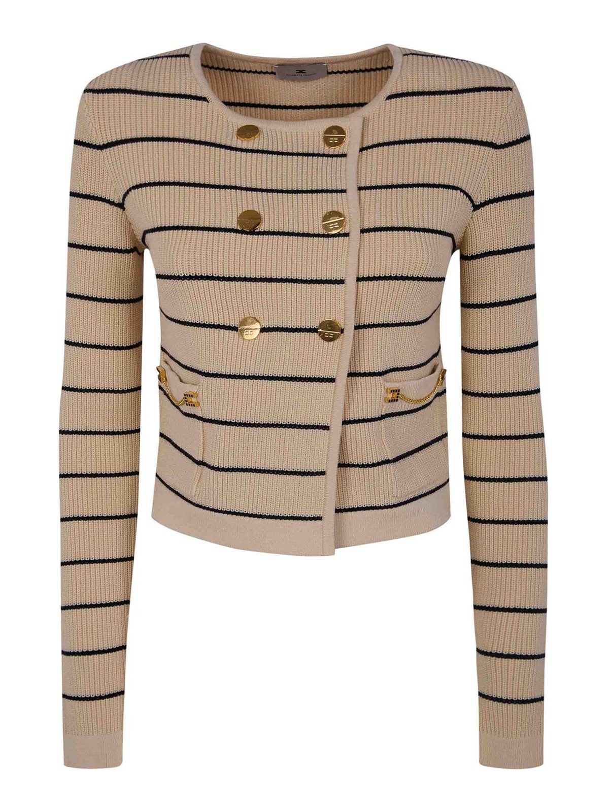 Elisabetta Franchi Pull Col Rond - Couleur Chair
