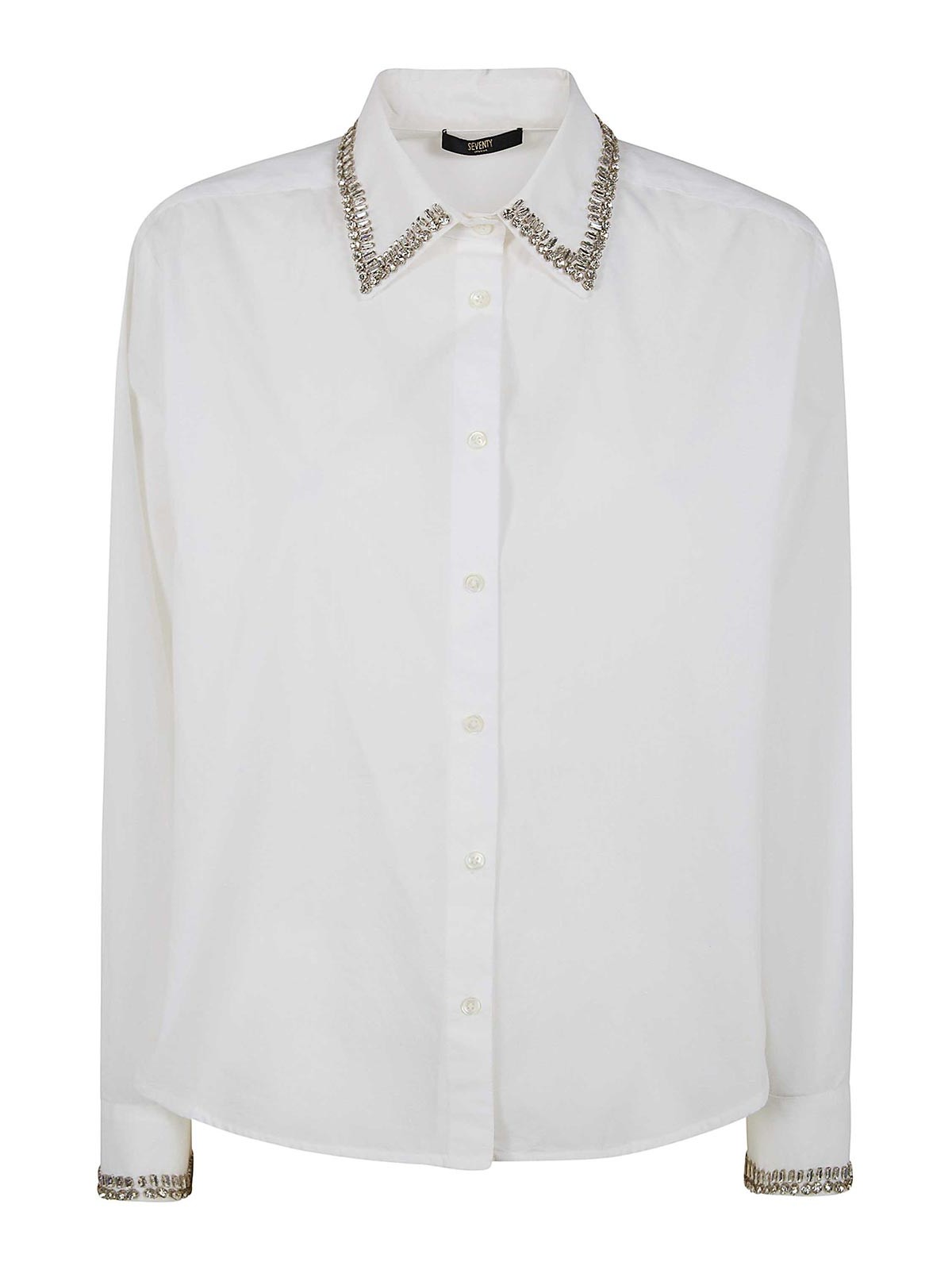 Seventy Popeline Embroidered Stones Shirt In White