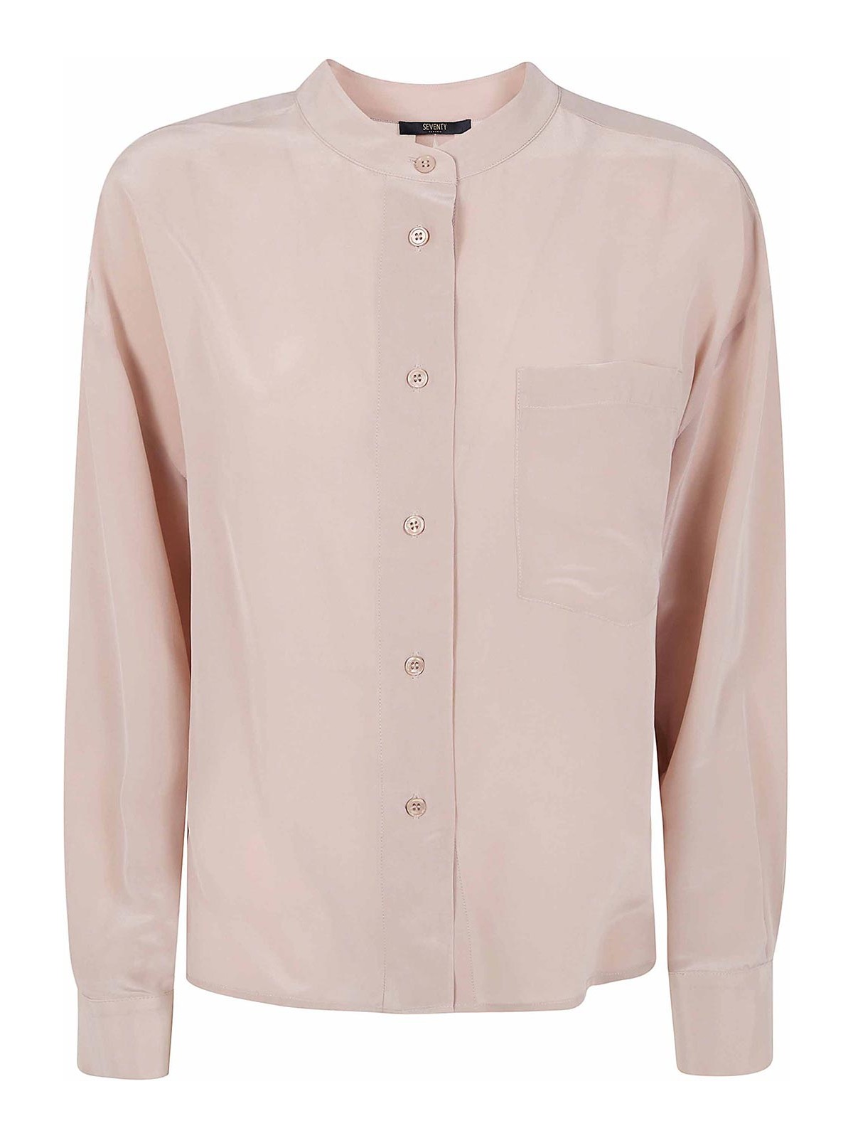 Seventy Mixed Silk Sand Wash Shirt In Pink